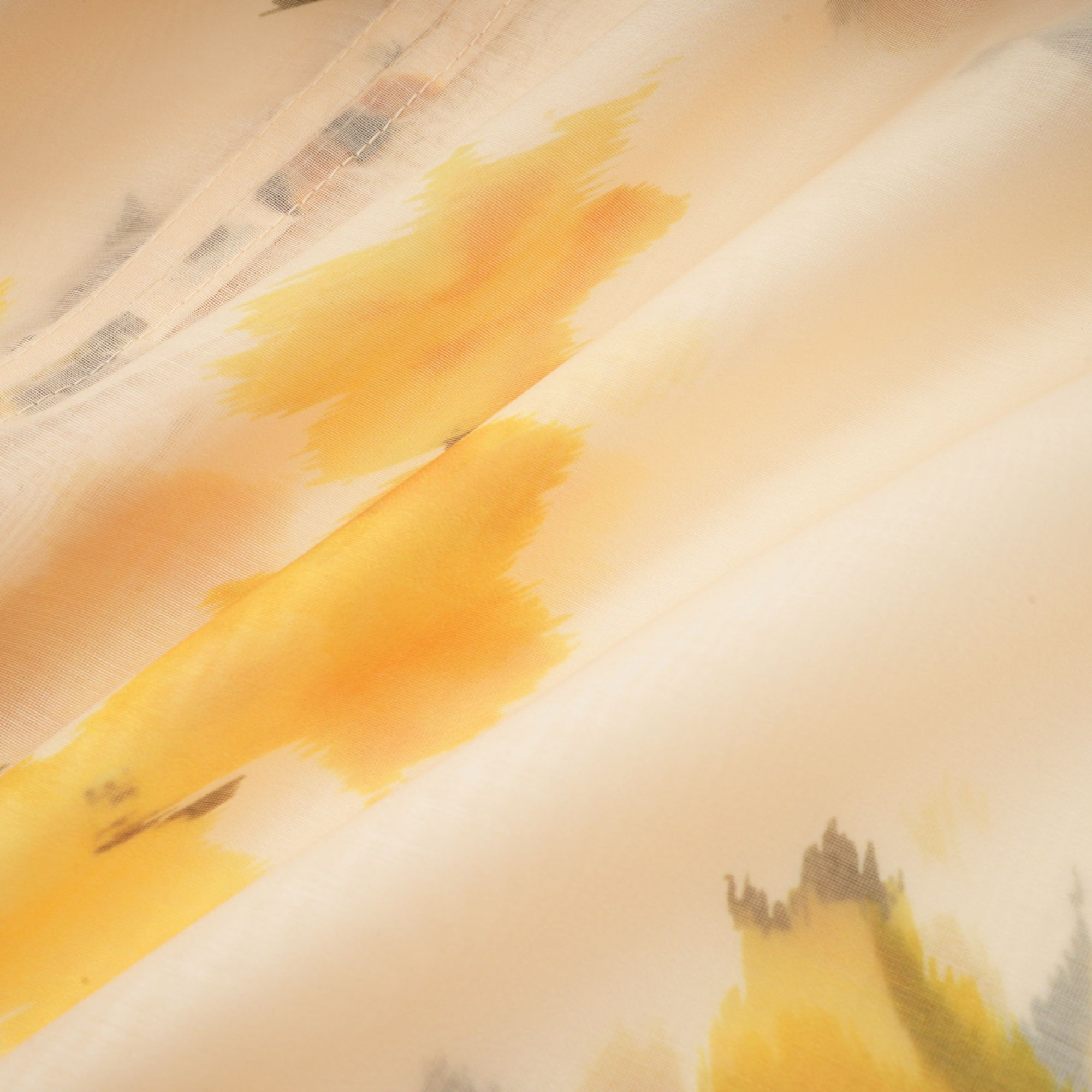 Éva yellow floral-print blouse & skirt matching set - Yellow