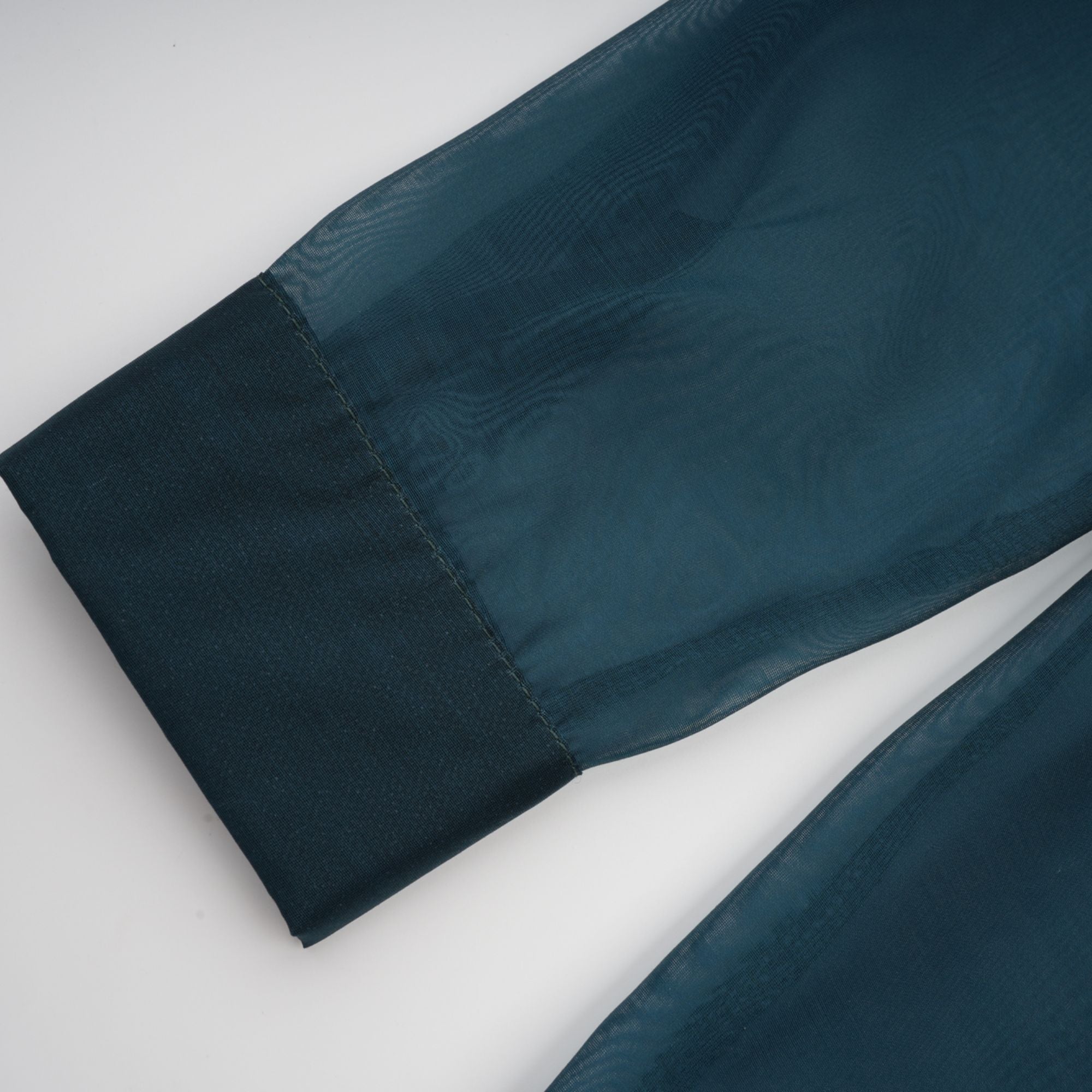 Zoé dark-green ribbon tie-neck shirt & skirt matching set (Final Sale-US Only)