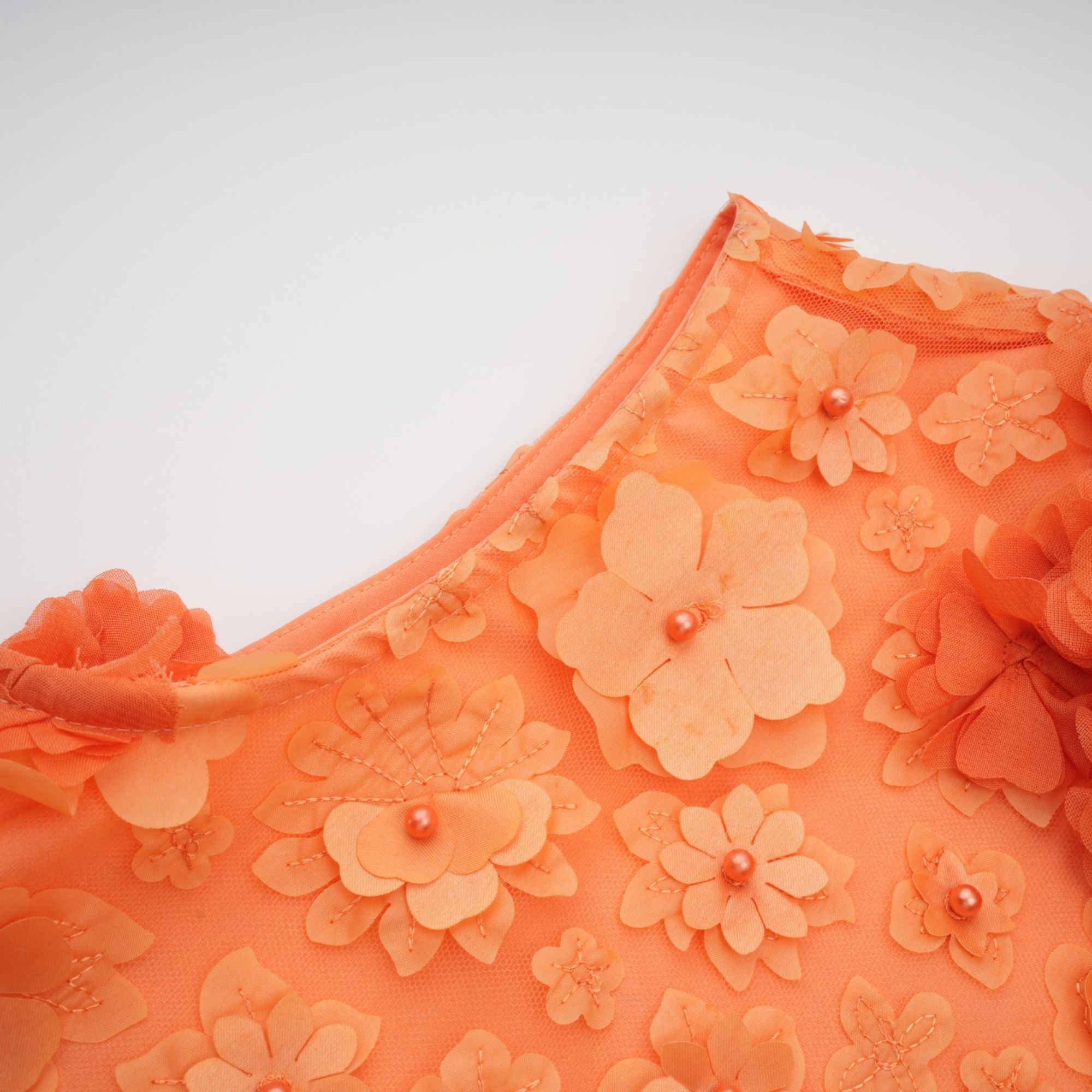 Orphée orange faux-flower mini dress (Final Sale-US Only)