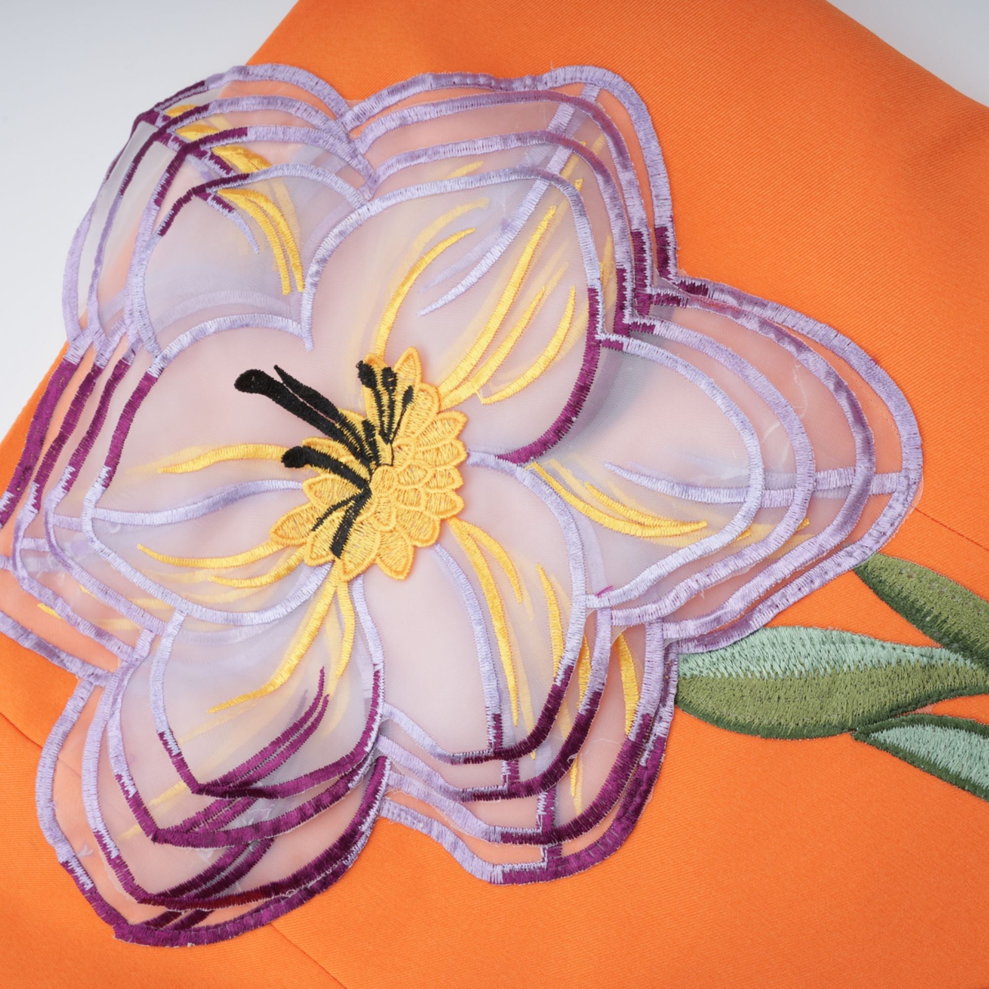 Irène Sequin Embroidered Off-Shoulder Midi Dress in Orange (Final Sale-US Only)