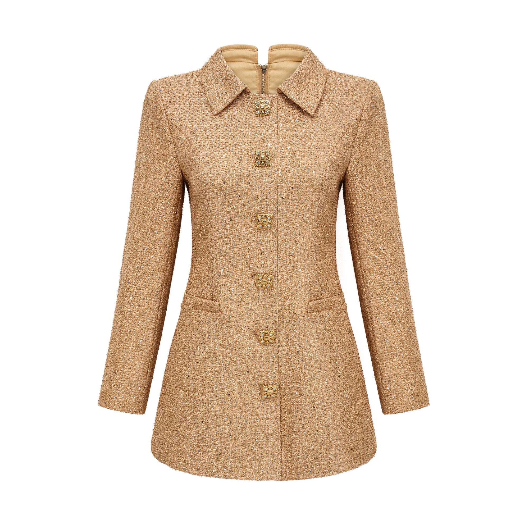 Morgane tweed long-sleeve mini dress (US Only)
