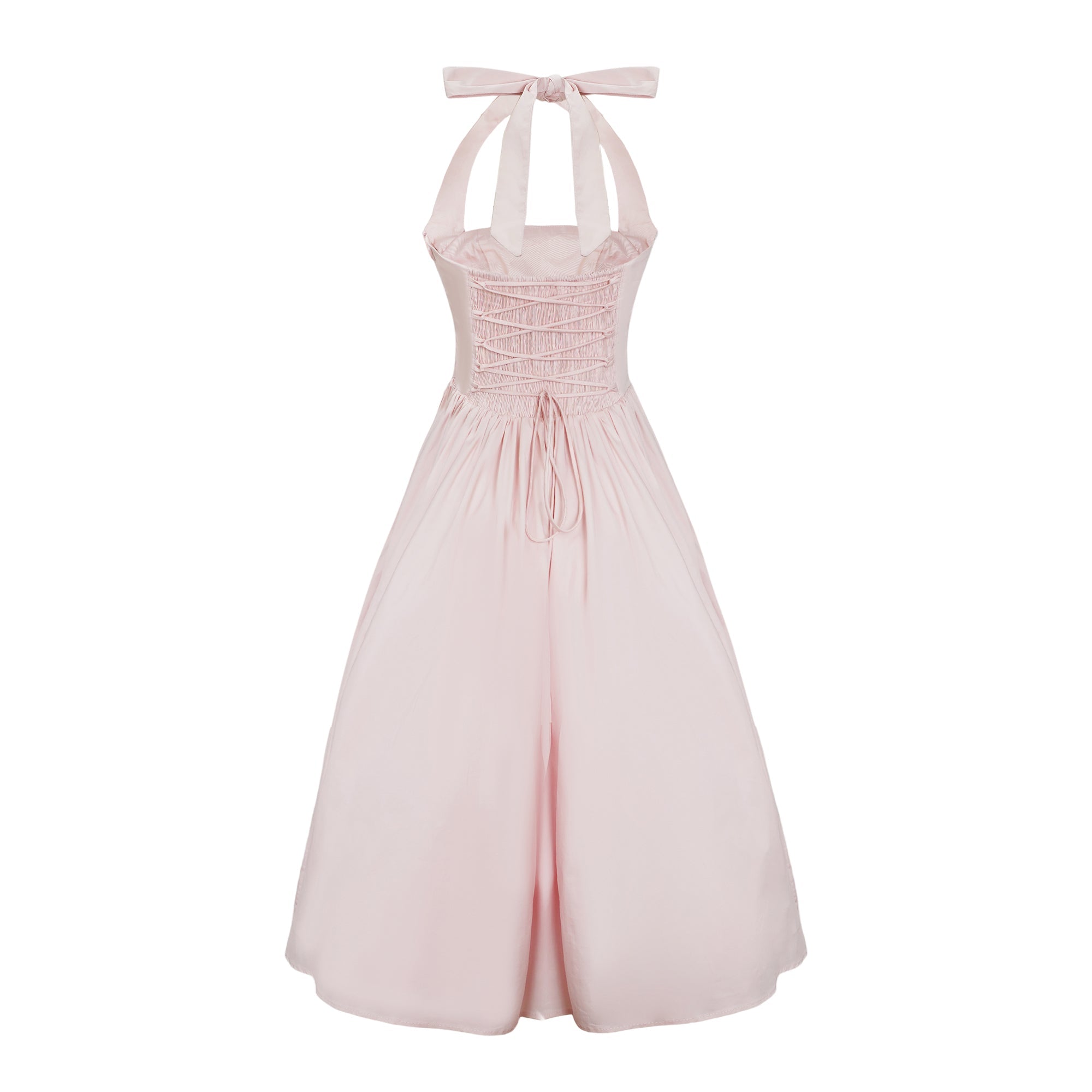 Eponine Pink Layered Flared Hem Midi Dress