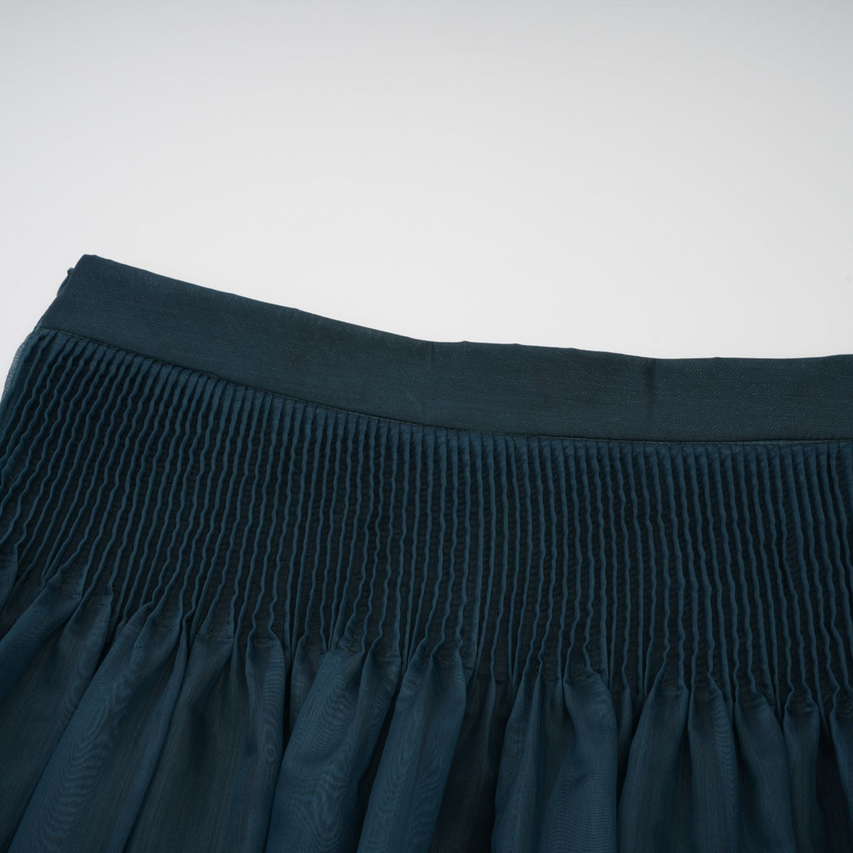 Zoé dark-green ribbon tie-neck shirt & skirt matching set