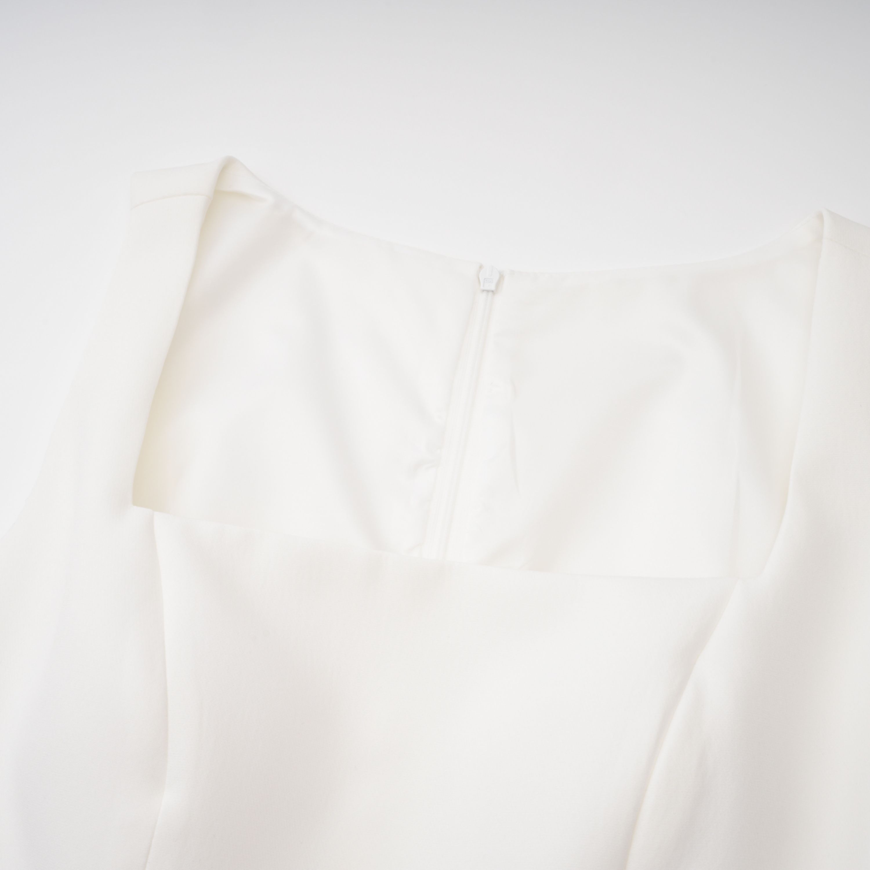 Kristveig White Cape Design Structured Mini Dress