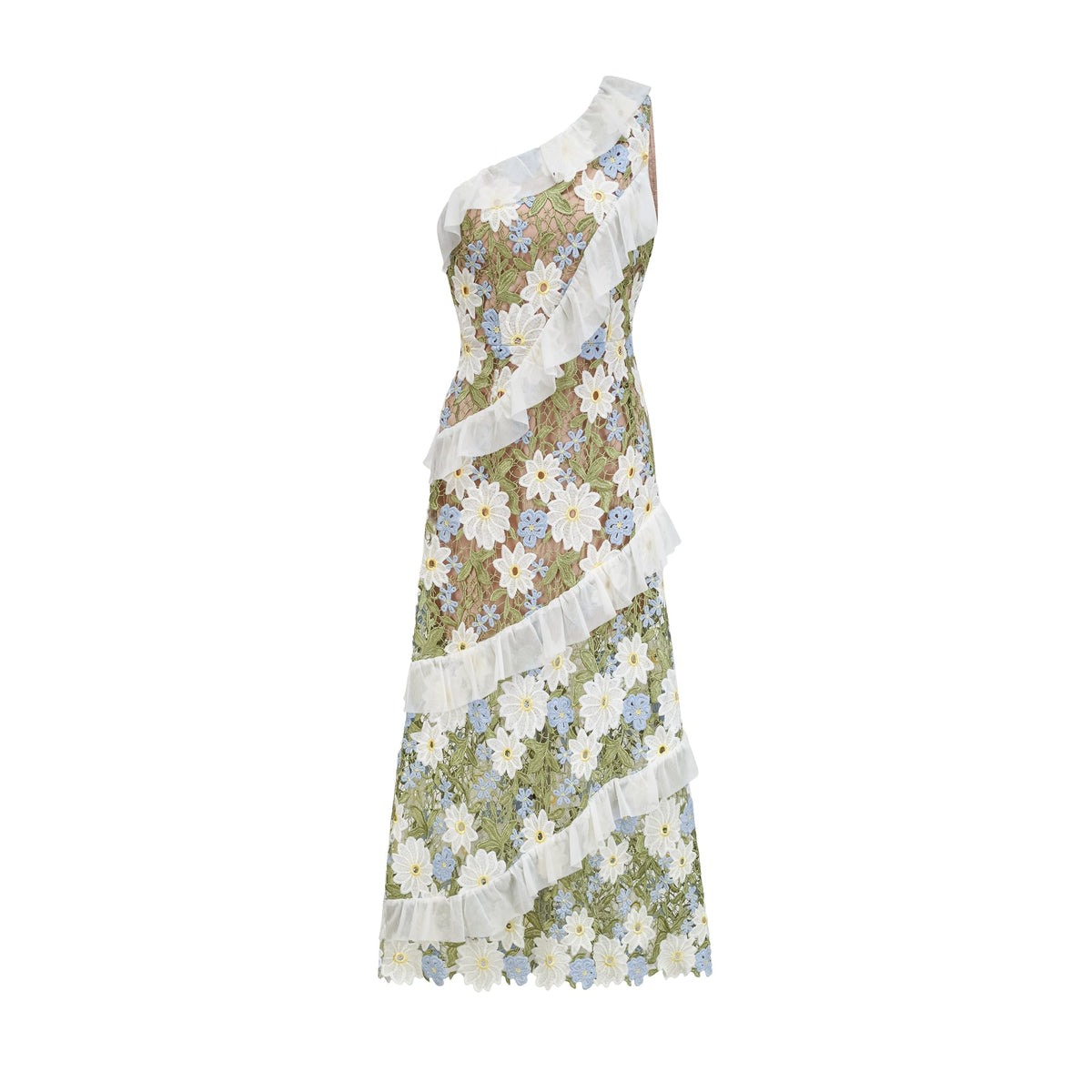Clémence floral embroidered midi dress