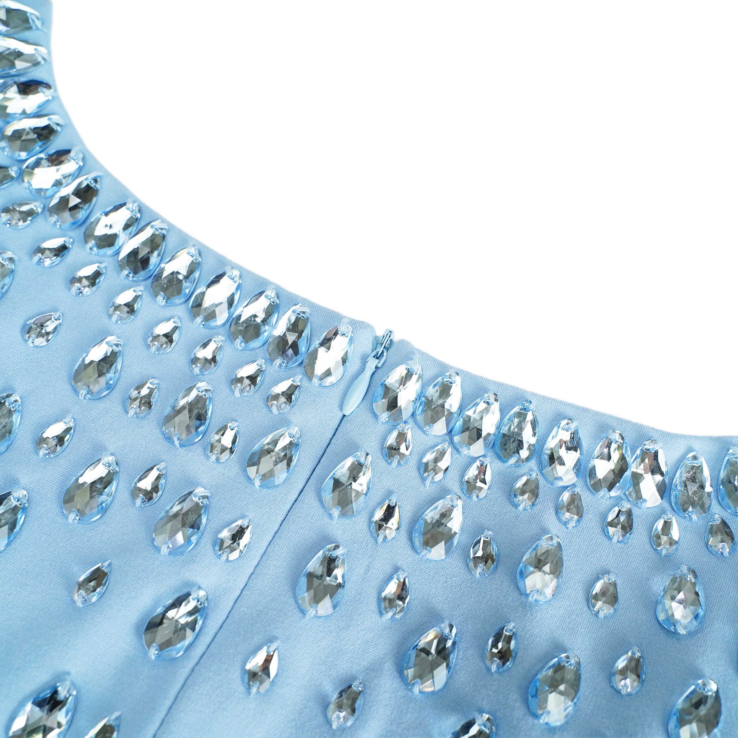 Meris Blue Crystal Embellished Maxi Gown (Final Sale-US Only)