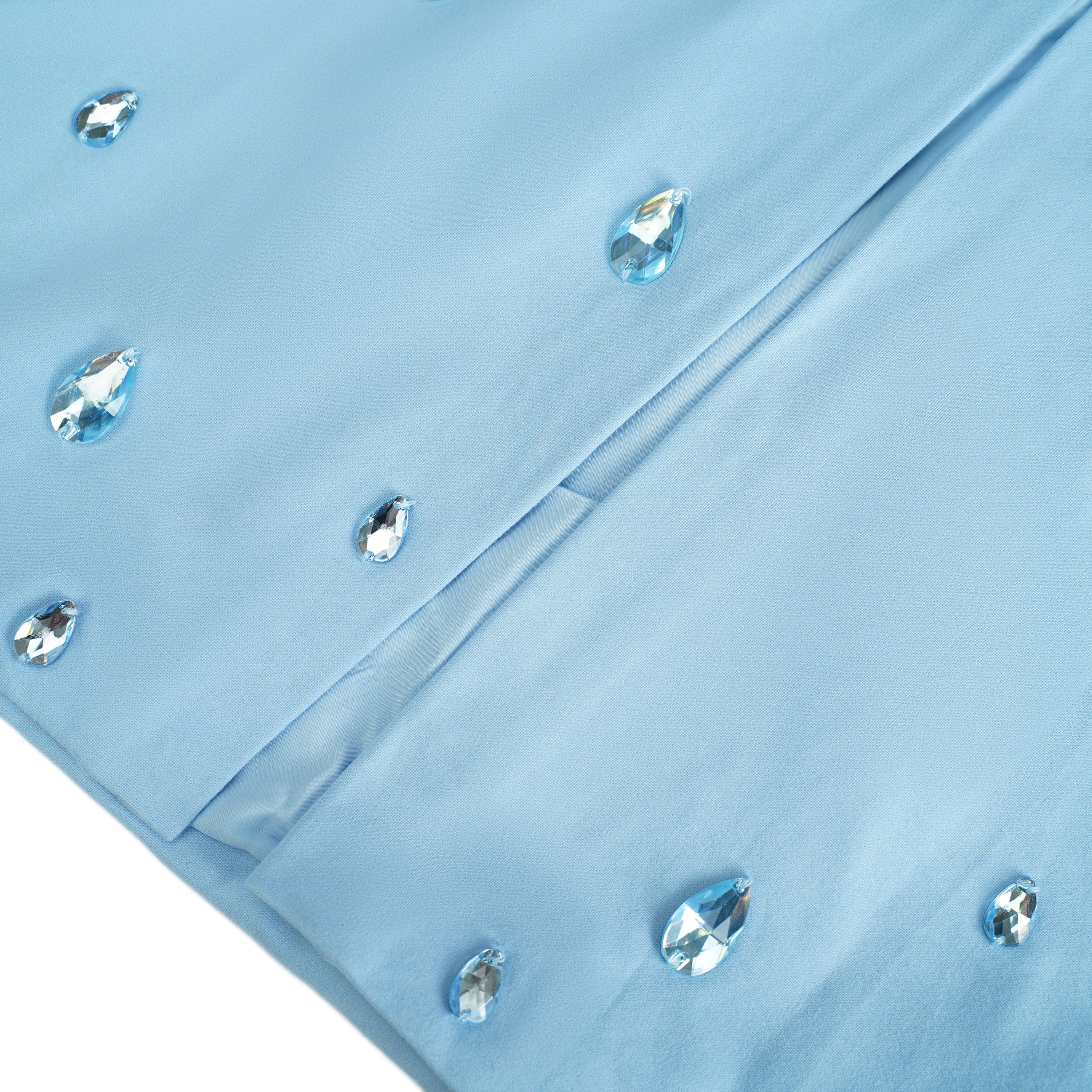 Meris Blue Crystal Embellished Maxi Gown (Final Sale-US Only)