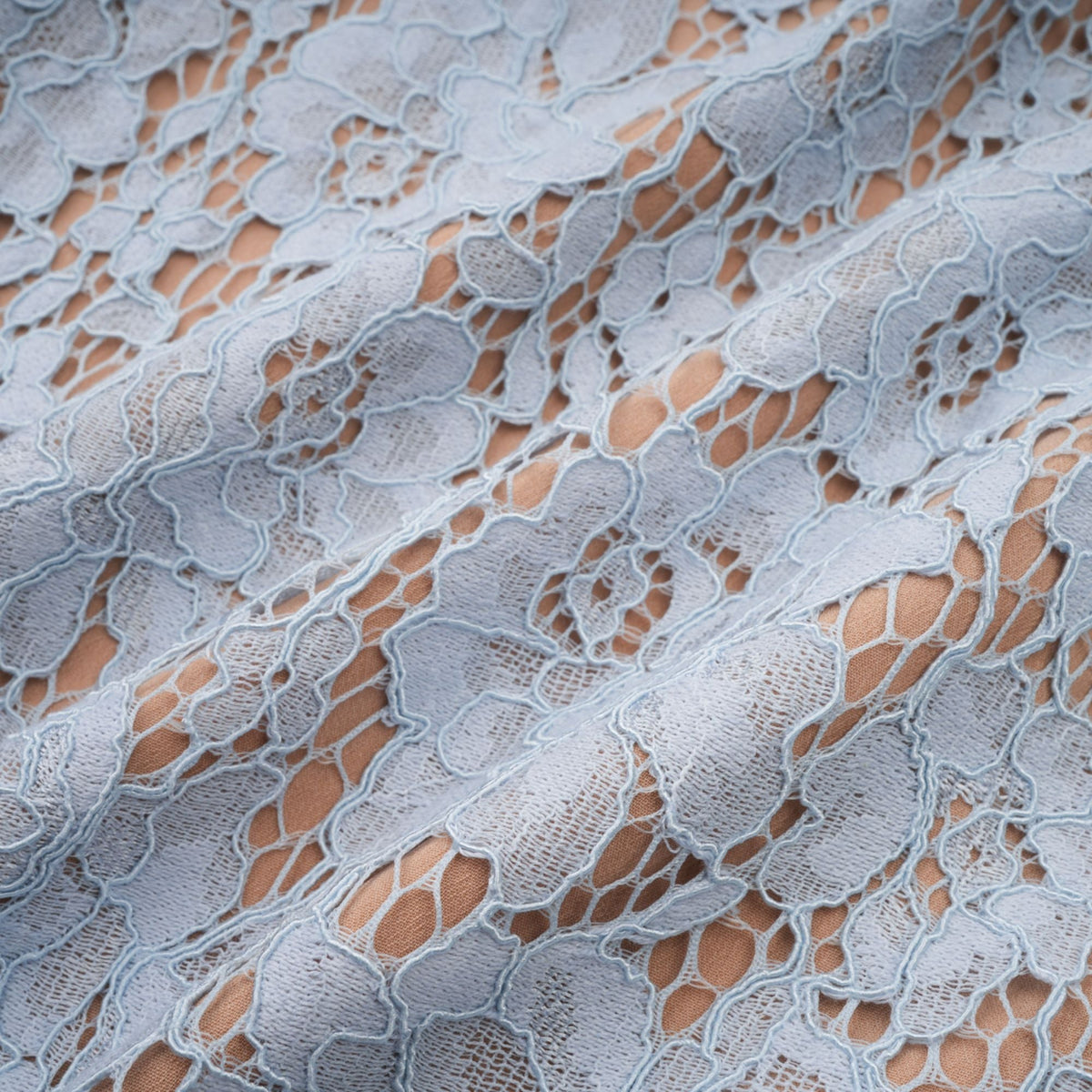 Audrey blue floral-lace boned midi dress