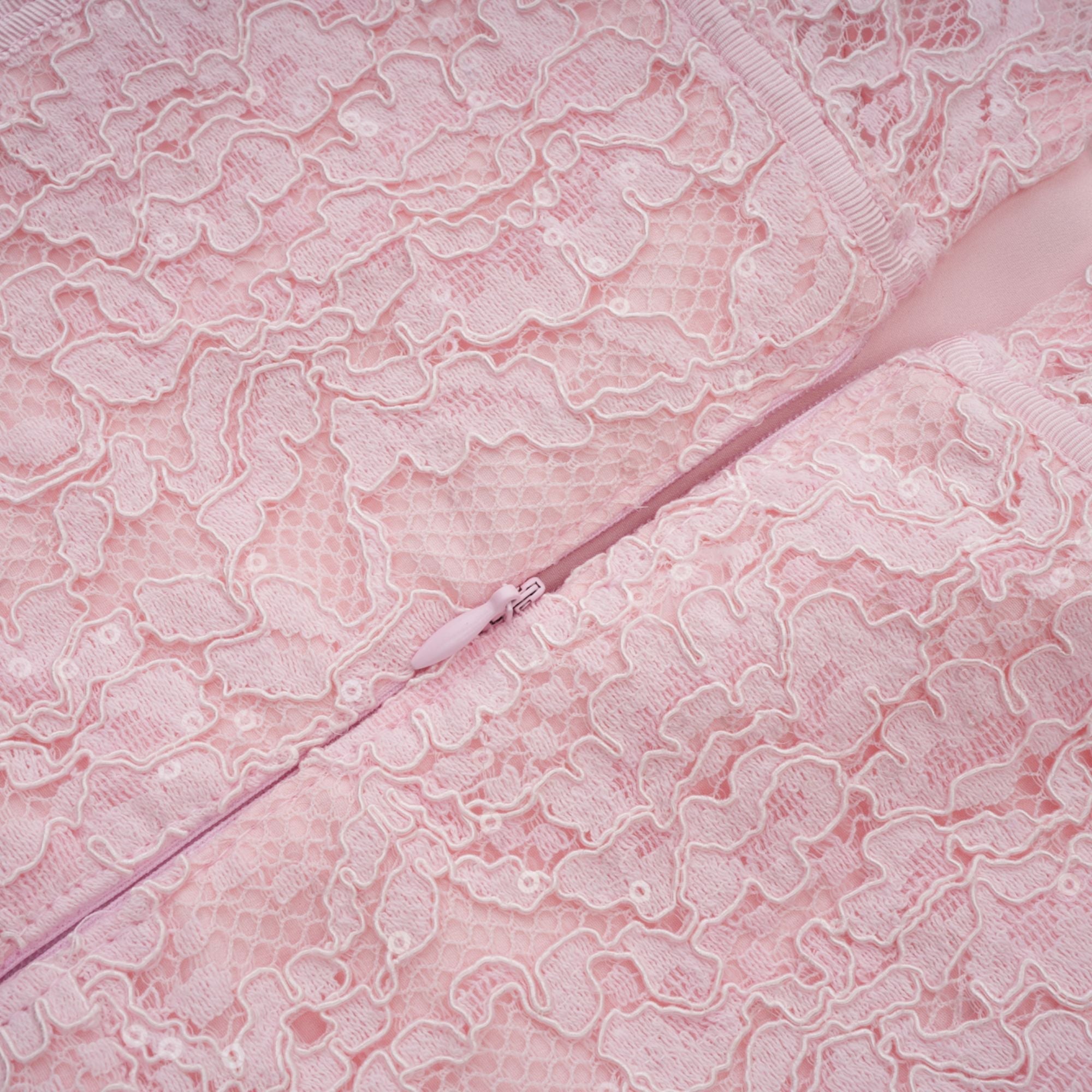 Elisabetta pink embellished floral-embroidered lace midi dress (Final Sale-US Only)