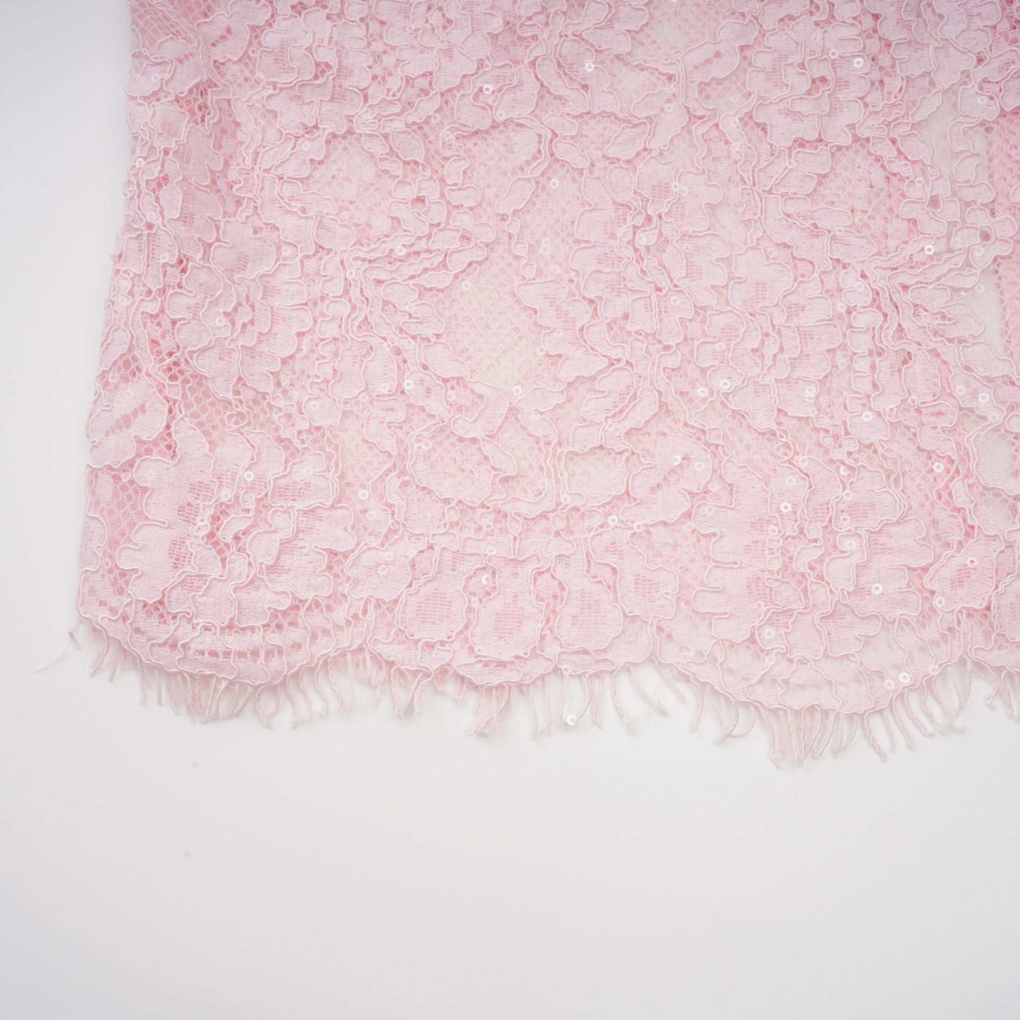 Elisabetta pink embellished floral-embroidered lace midi dress