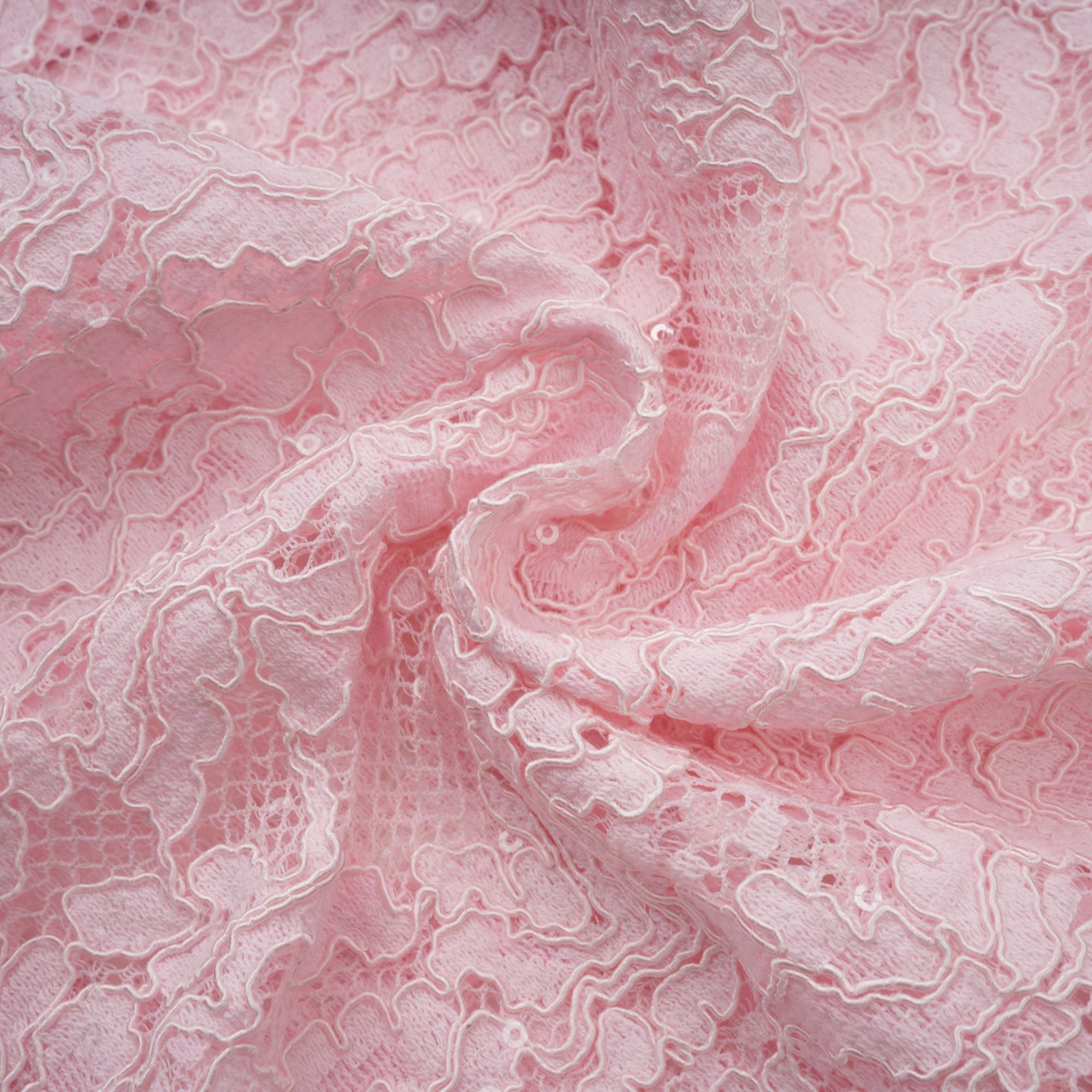 Elisabetta pink embellished floral-embroidered lace midi dress