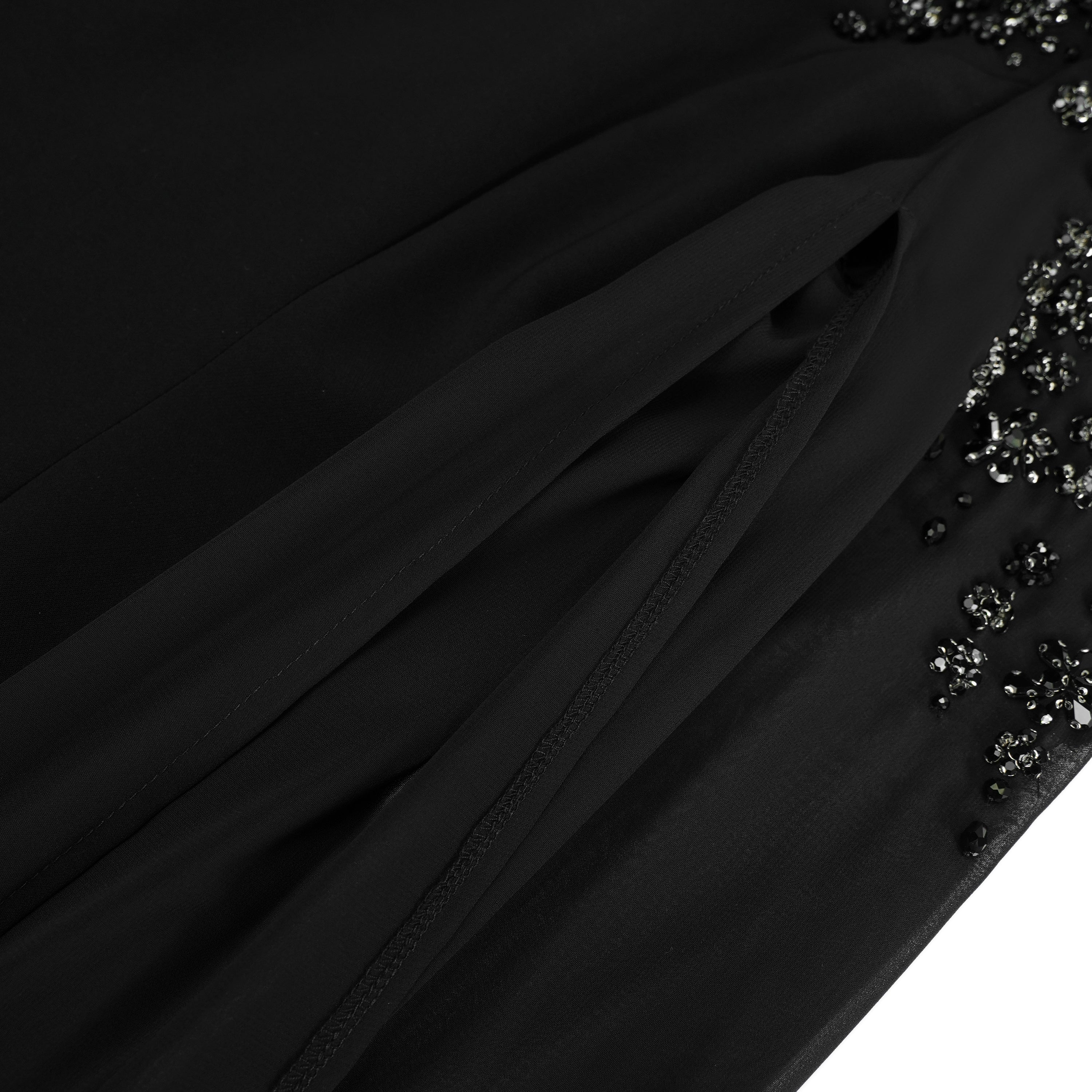 Yseult Black Embellished Maxi Gown