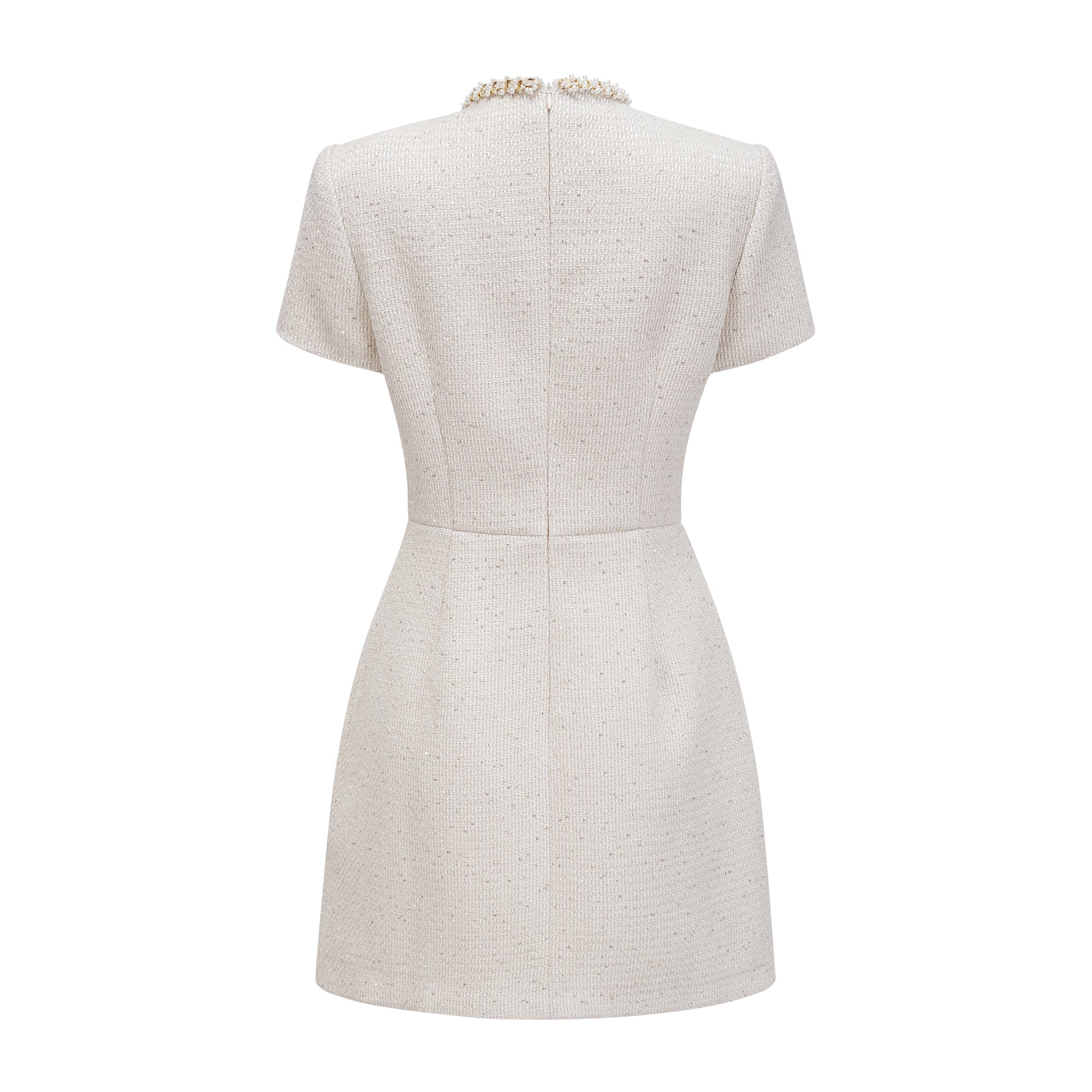 Jeanne white embellished tweed mini dress (Final Sale-US Only)