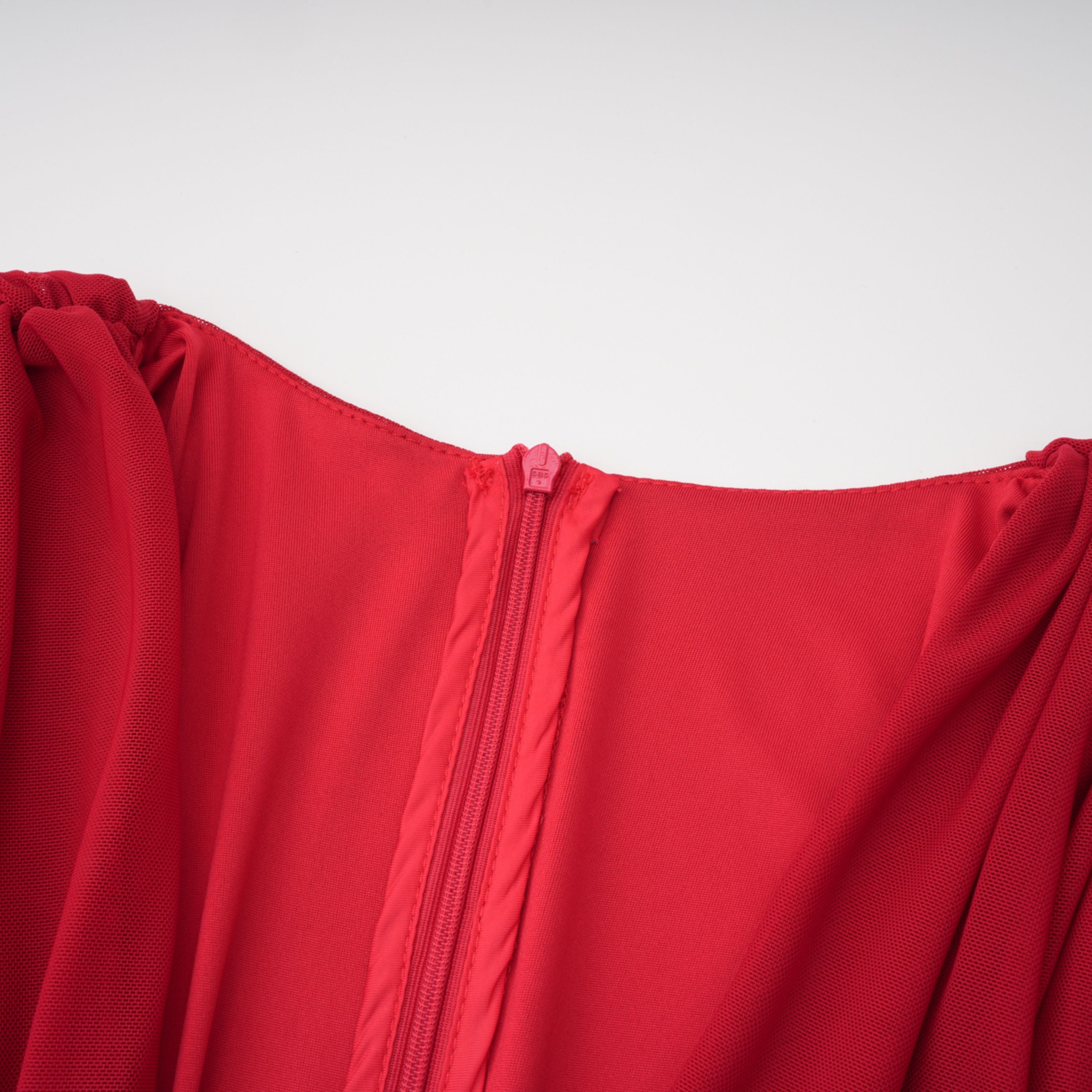 Fíona Red Asymmetrical Draped Maxi Gown (Final Sale-US Only)