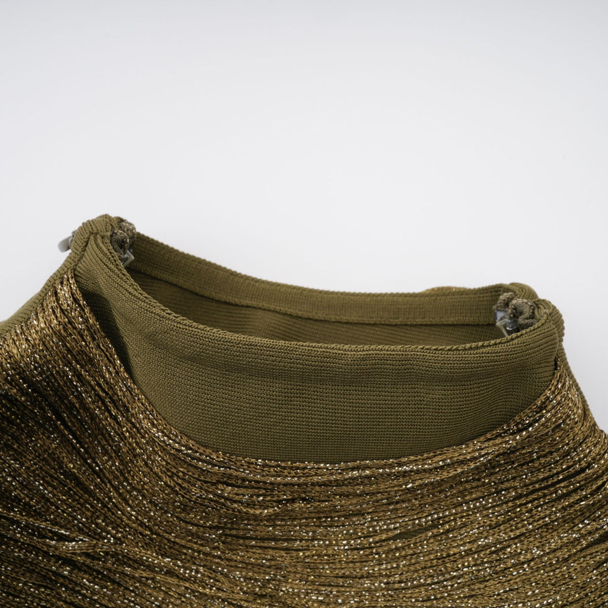 Borbála Green Fringed Top & Satin Skirt Set