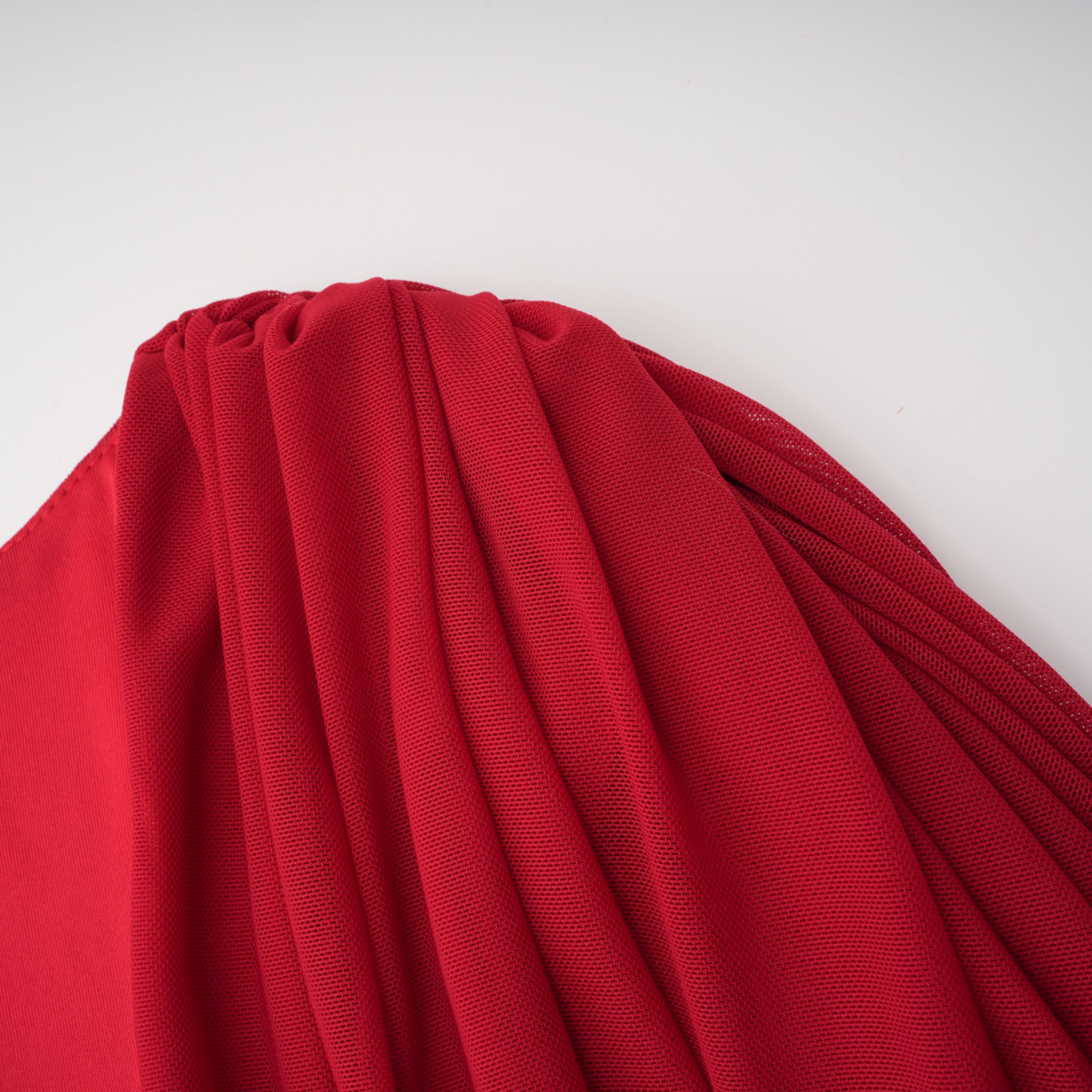 Fíona Red Asymmetrical Draped Maxi Gown