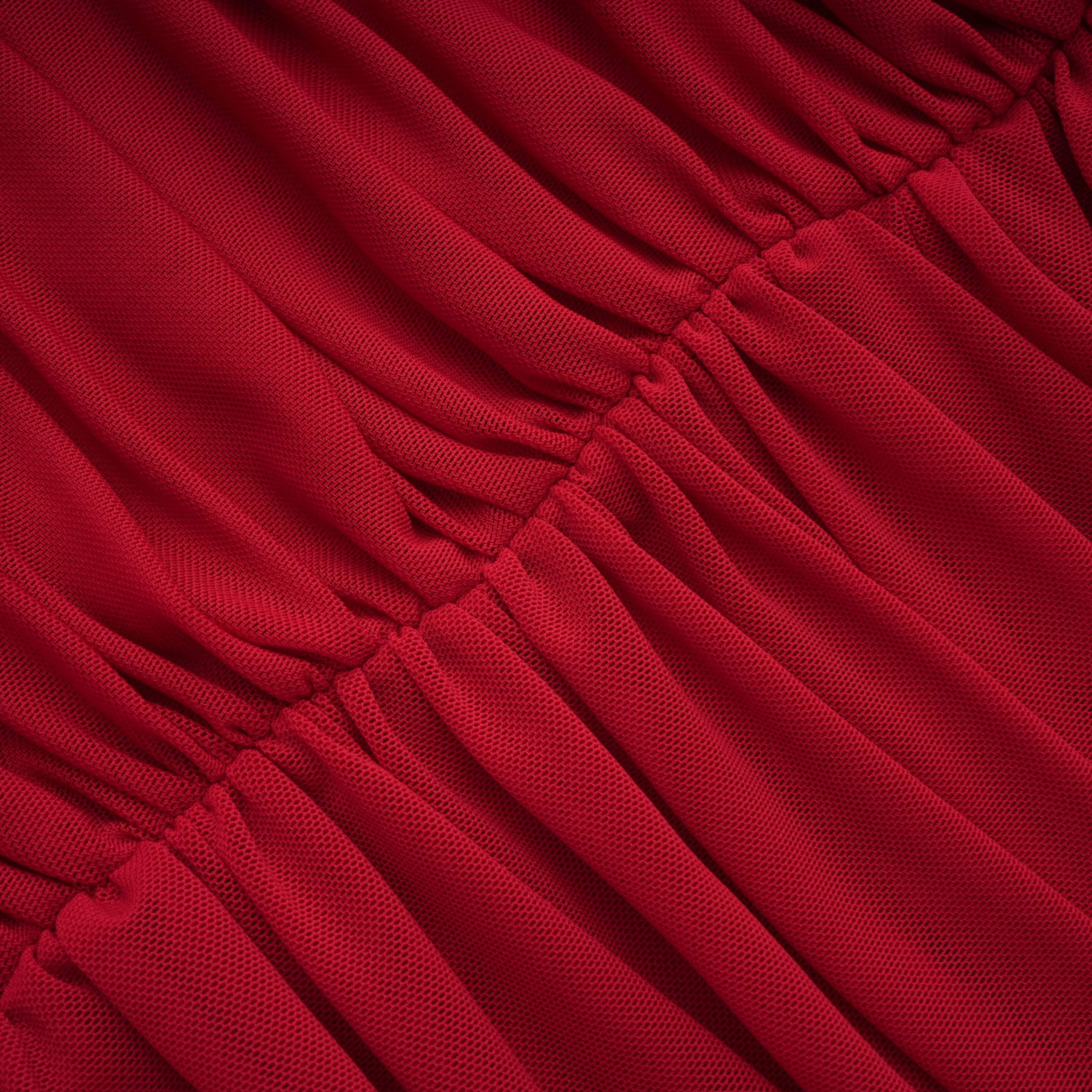 Fíona Red Asymmetrical Draped Maxi Gown