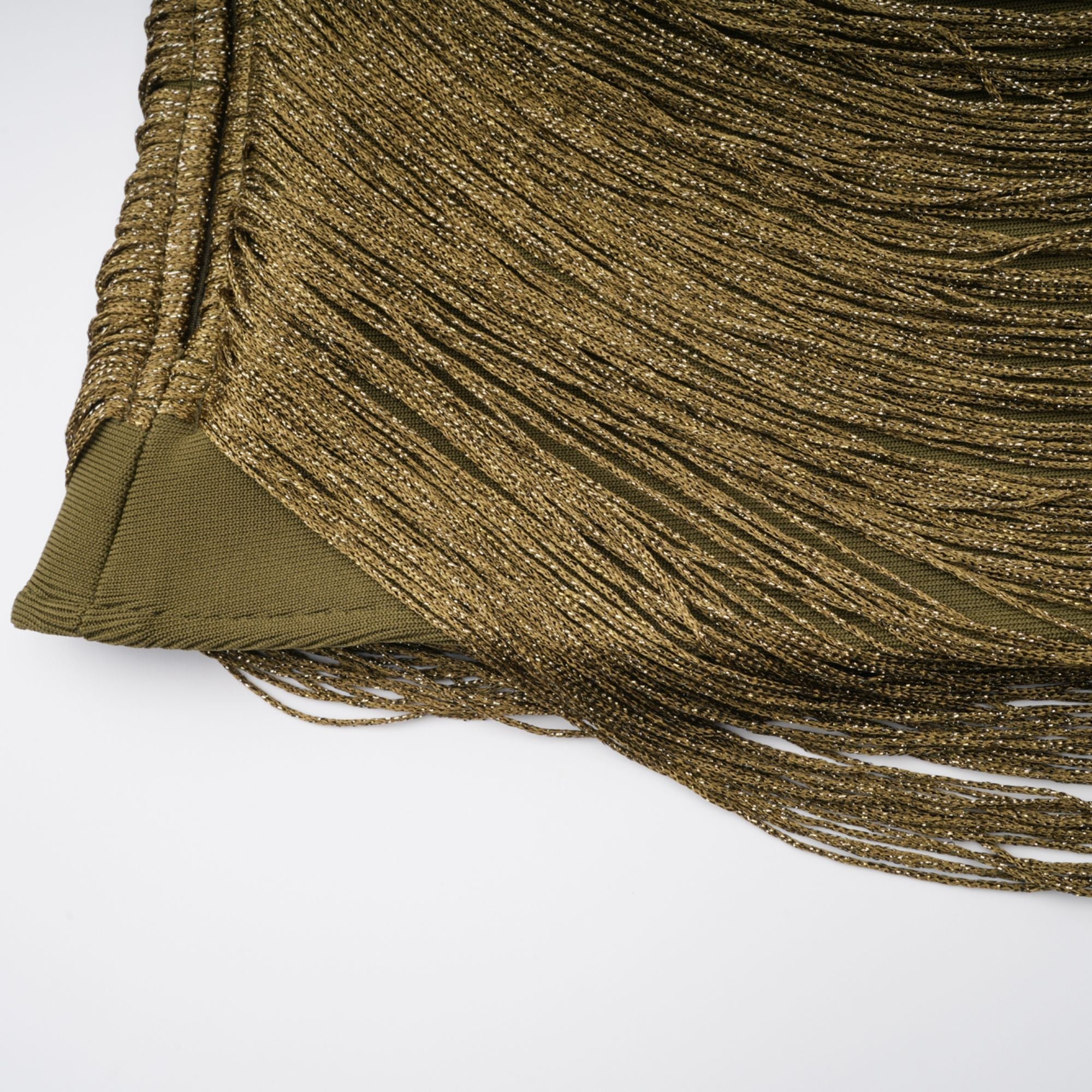Borbála Green Fringed Top & Satin Skirt Set (Final Sale-US Only)