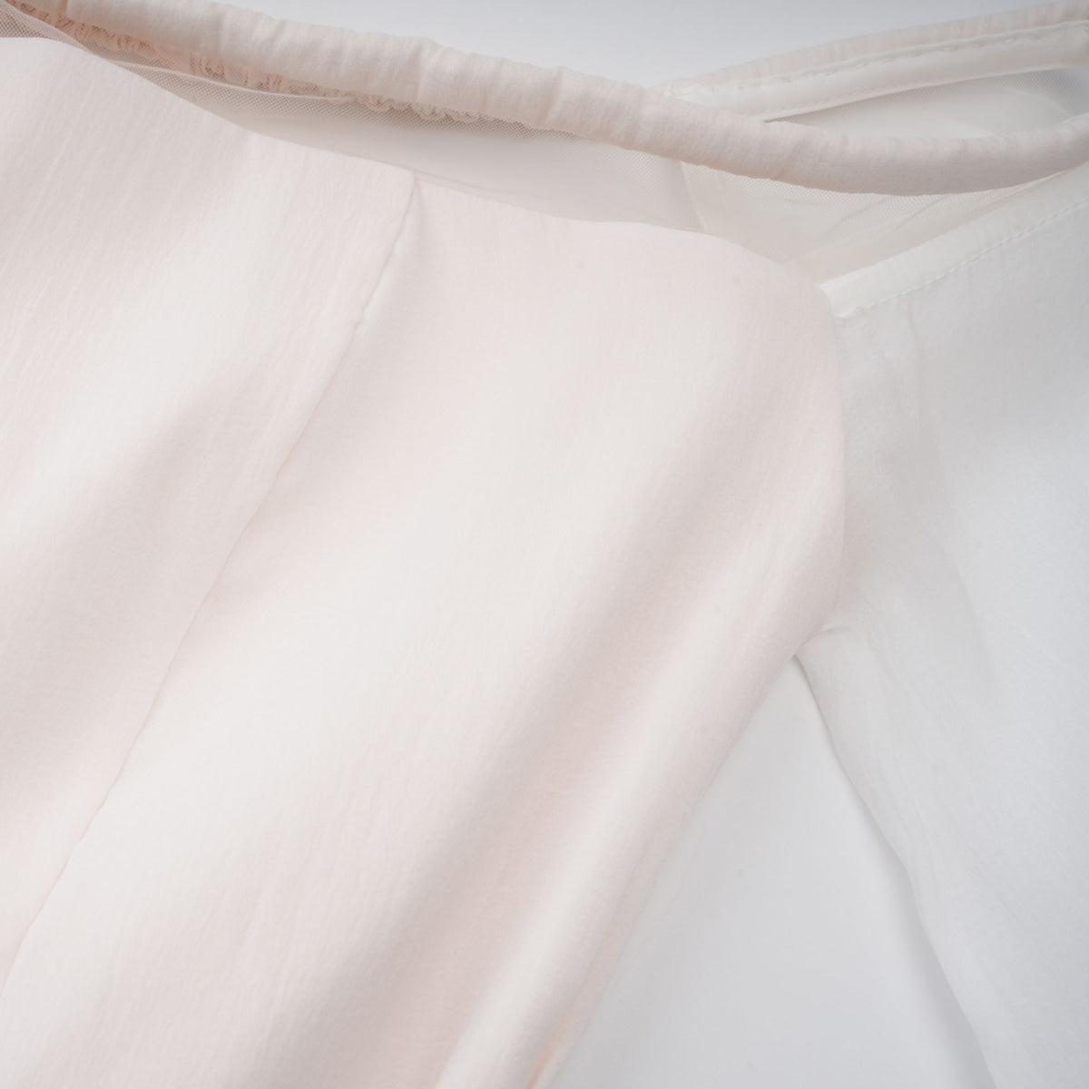 Gelsomina White Gathered Crepe Midi Dress