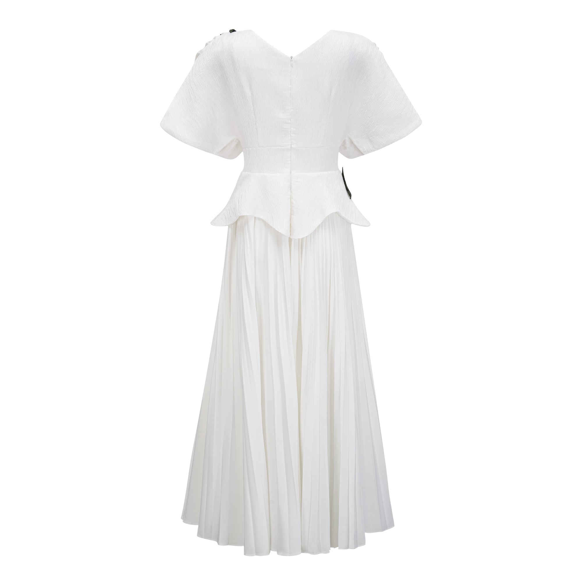 Pétale White Rose Appliqué Maxi Dress