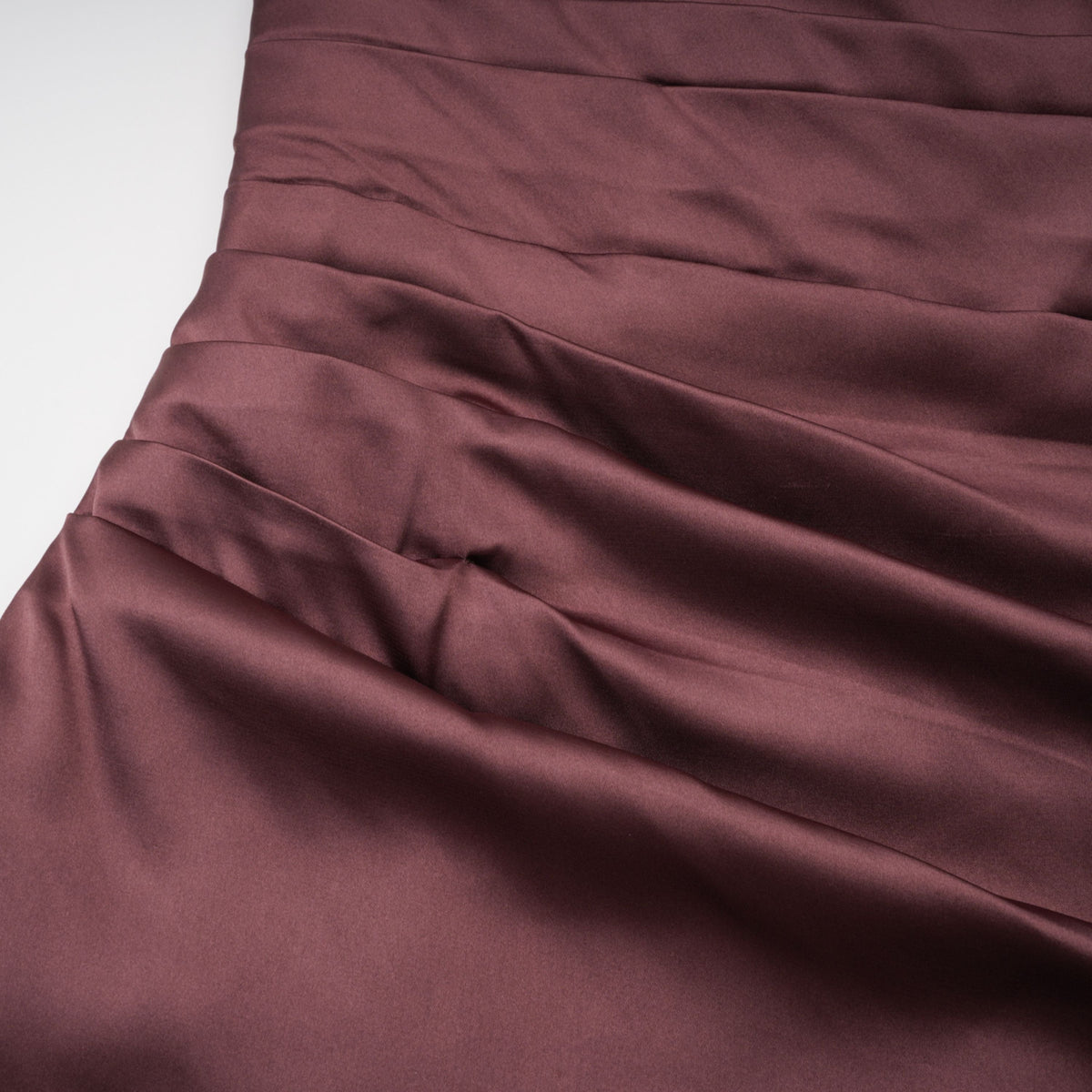 Inmaculada Brown Ruched Satin Maxi Dress (Without Gloves) (Final Sale-US Only)