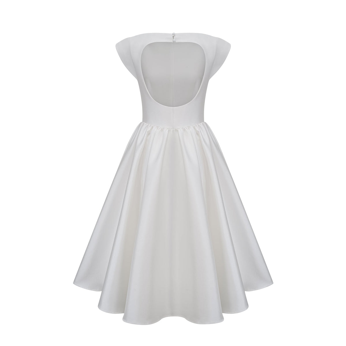 Amandine white open-back cap-sleeve midi dress (Final Sale-US Only)