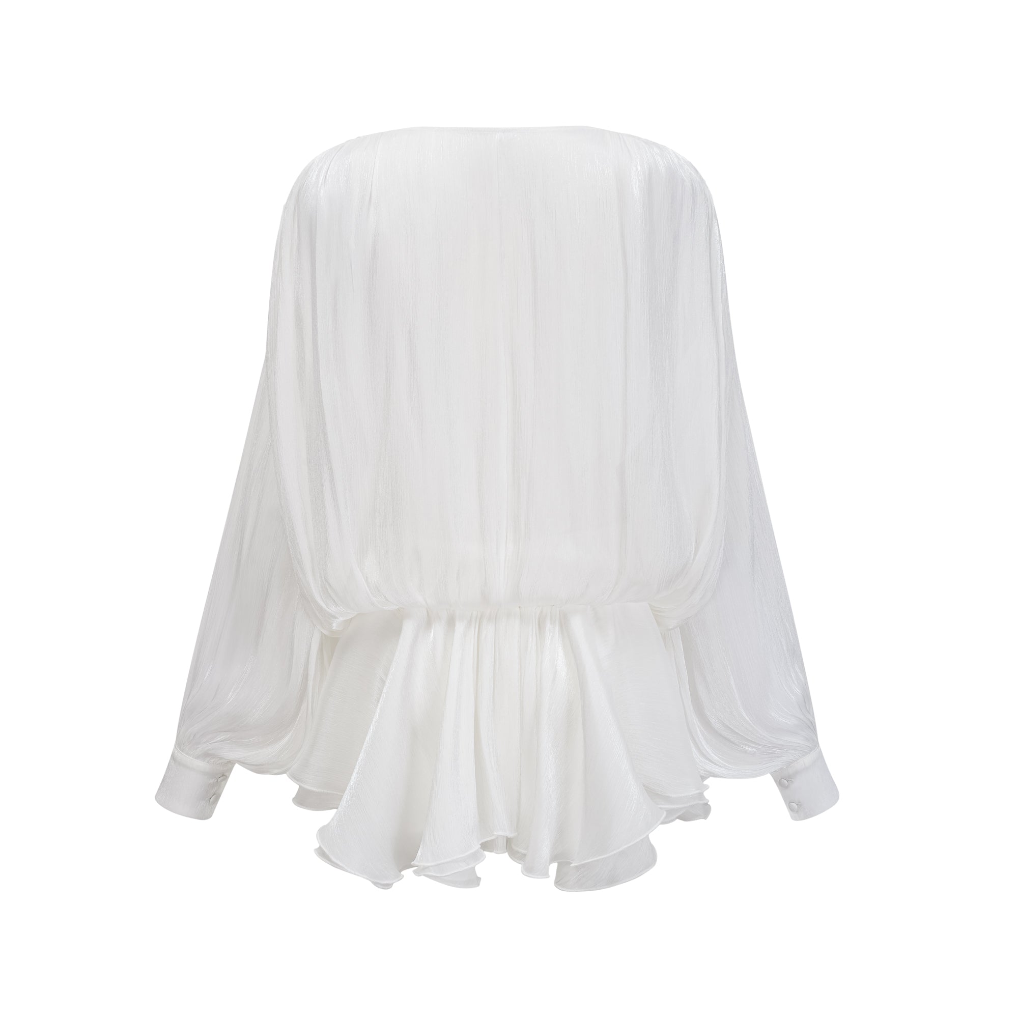 Mahault white pleated glitter-effect mini dress (Final Sale-US Only)