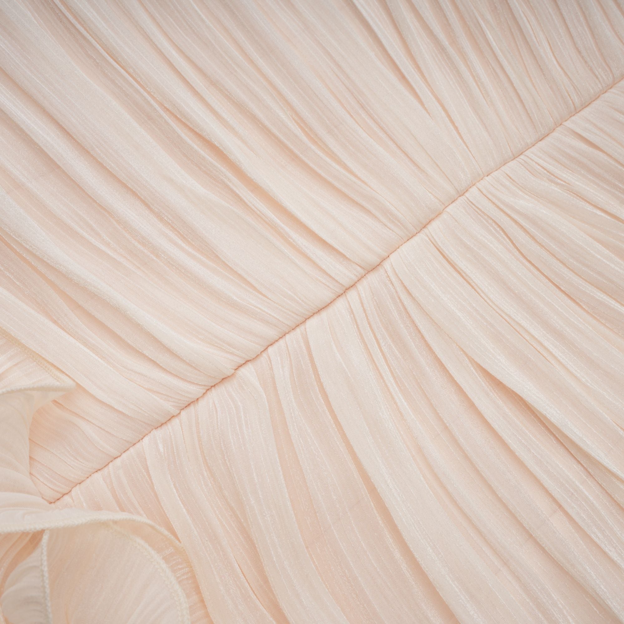 Céleste neutrals ruffled pleated maxi dress