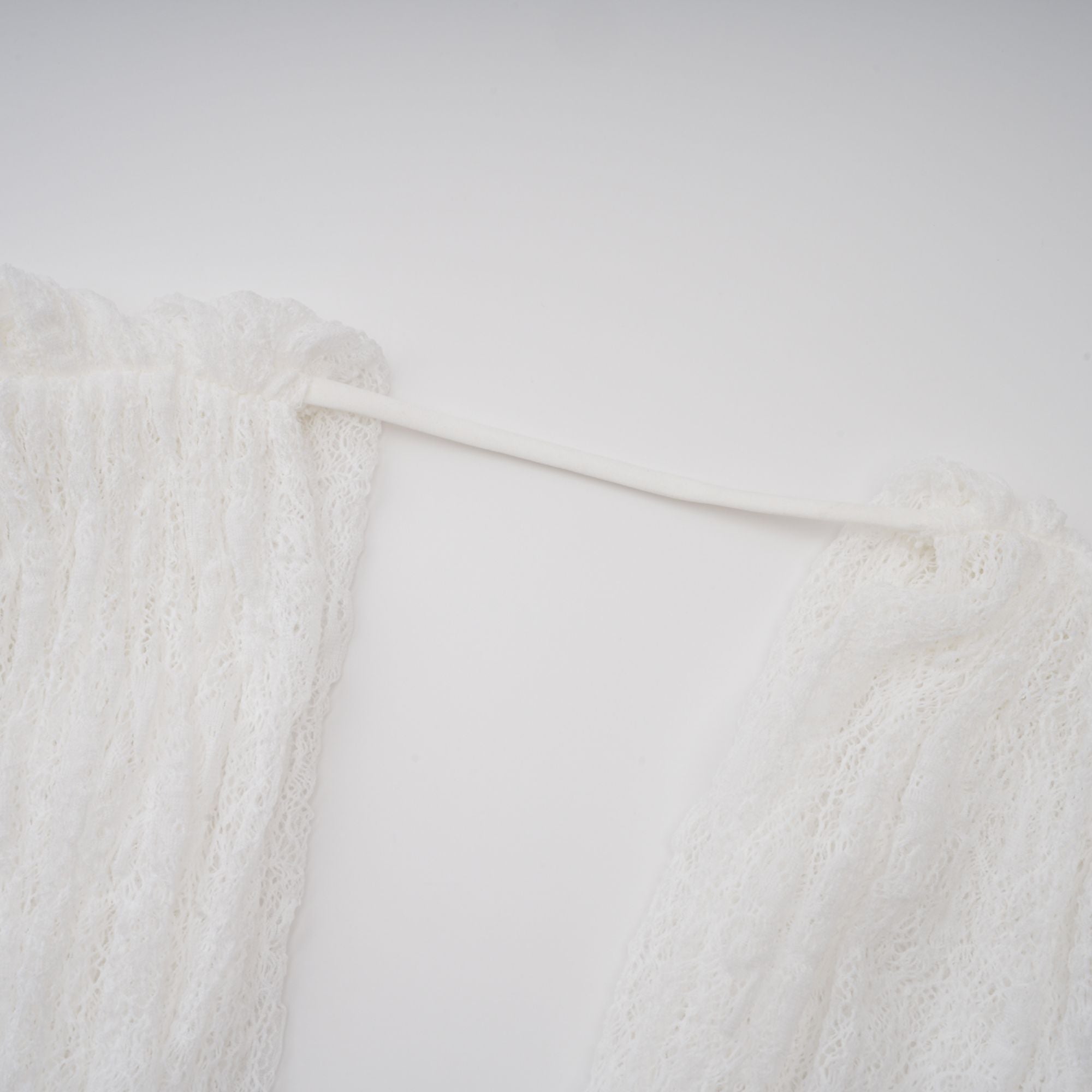 Isoline white semi-sheer lace top & shorts & dress matching set (Final Sale-US Only)