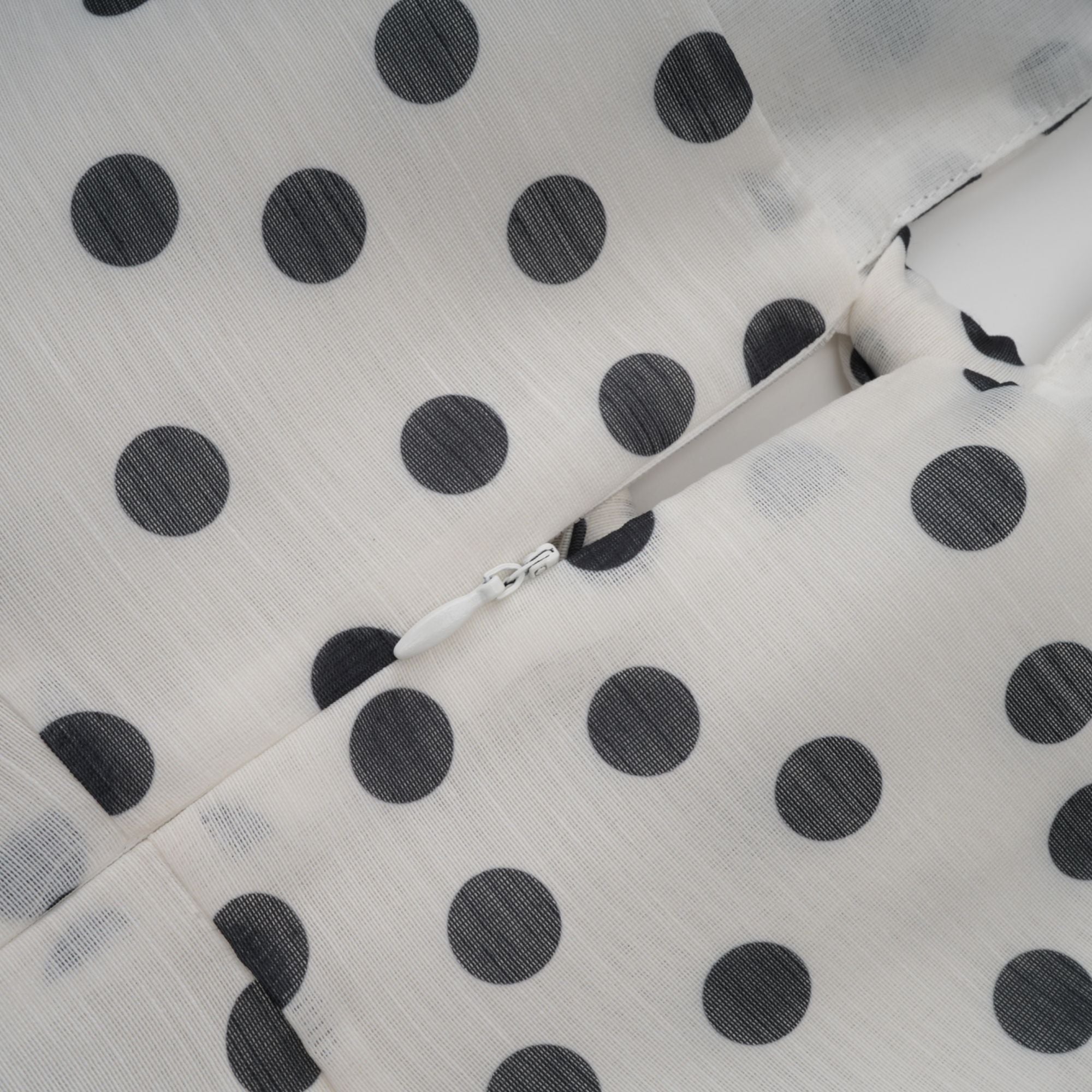 Audrey white bowknot polka-dot midi dress