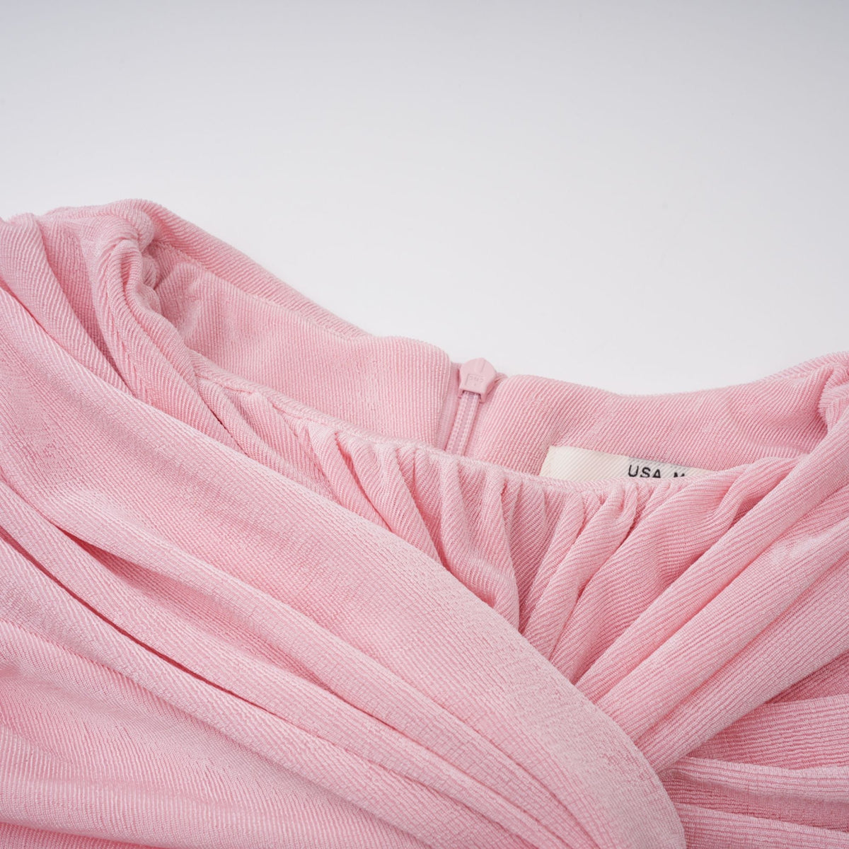 Moderne Pink Shawl Panel Ruched Maxi Dress (Final Sale-US Only)
