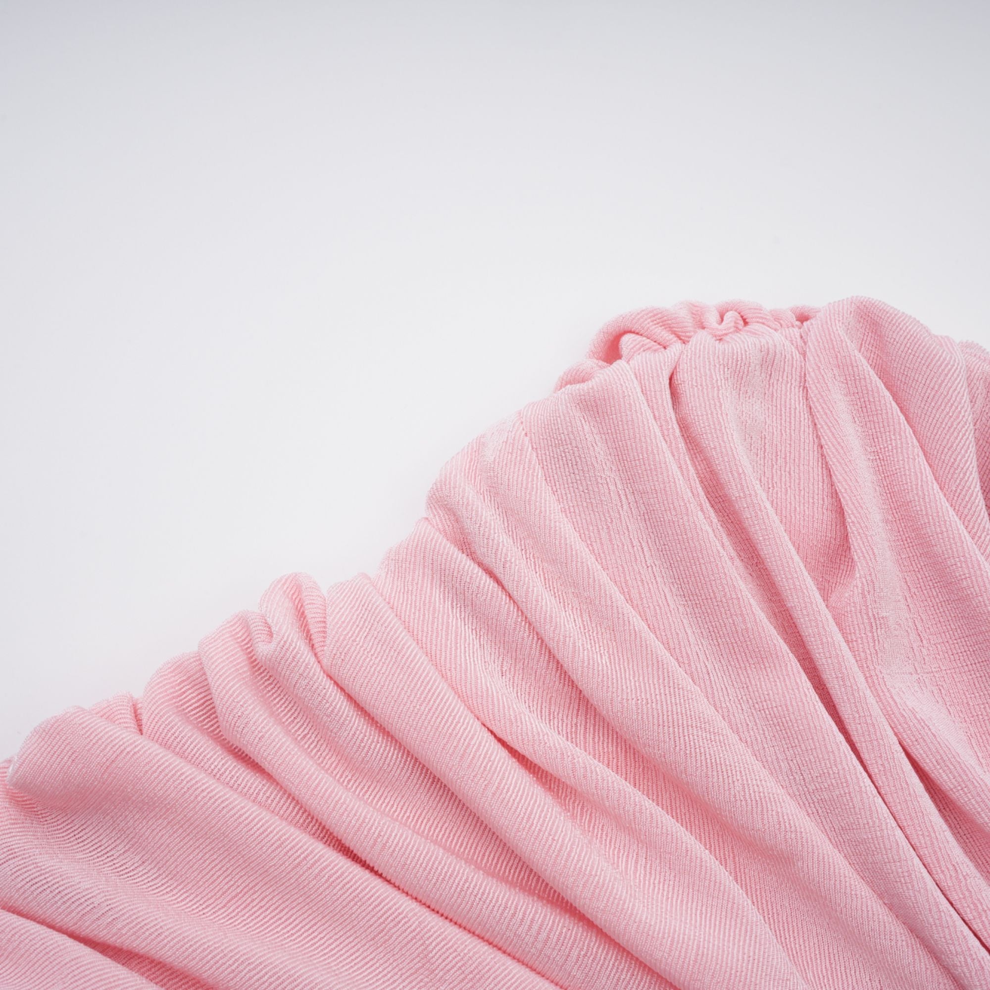 Moderne Pink Shawl Panel Ruched Maxi Dress (Final Sale-US Only)
