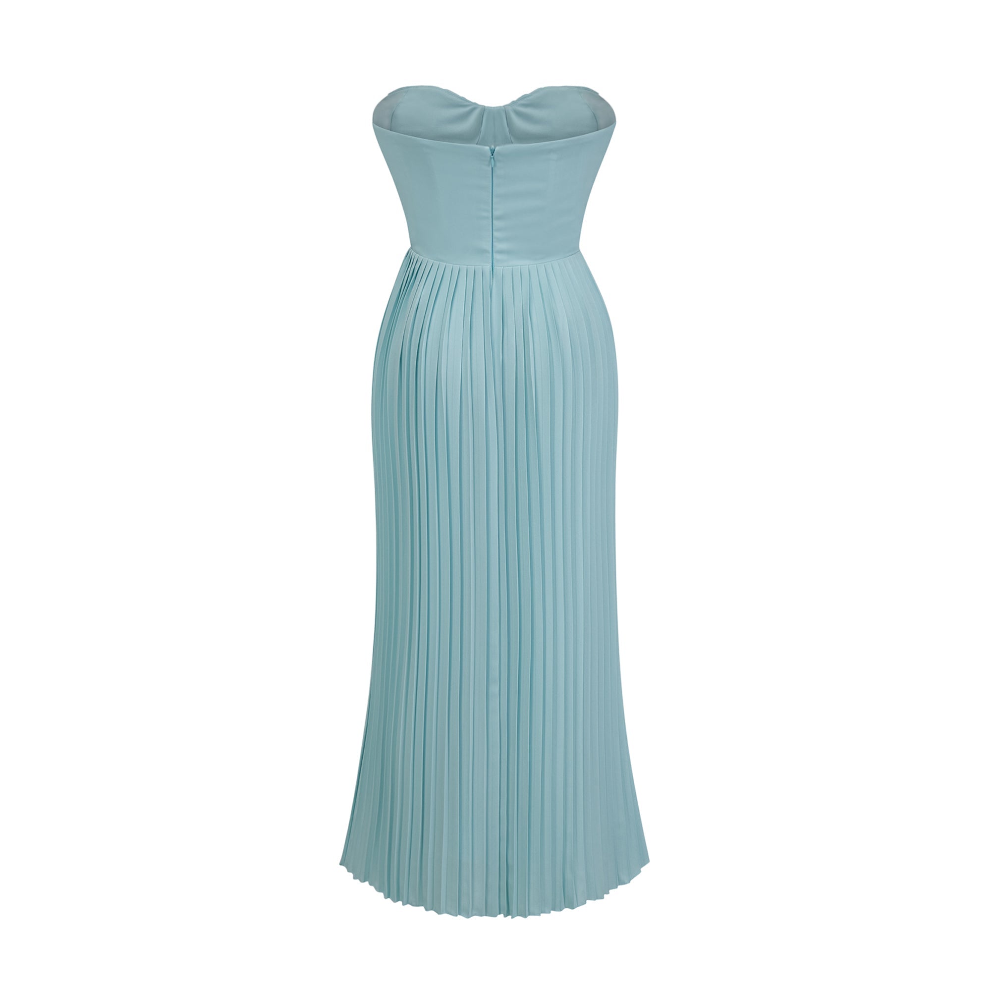 Carlotta blue pleated corset maxi dress (Final Sale-US Only)