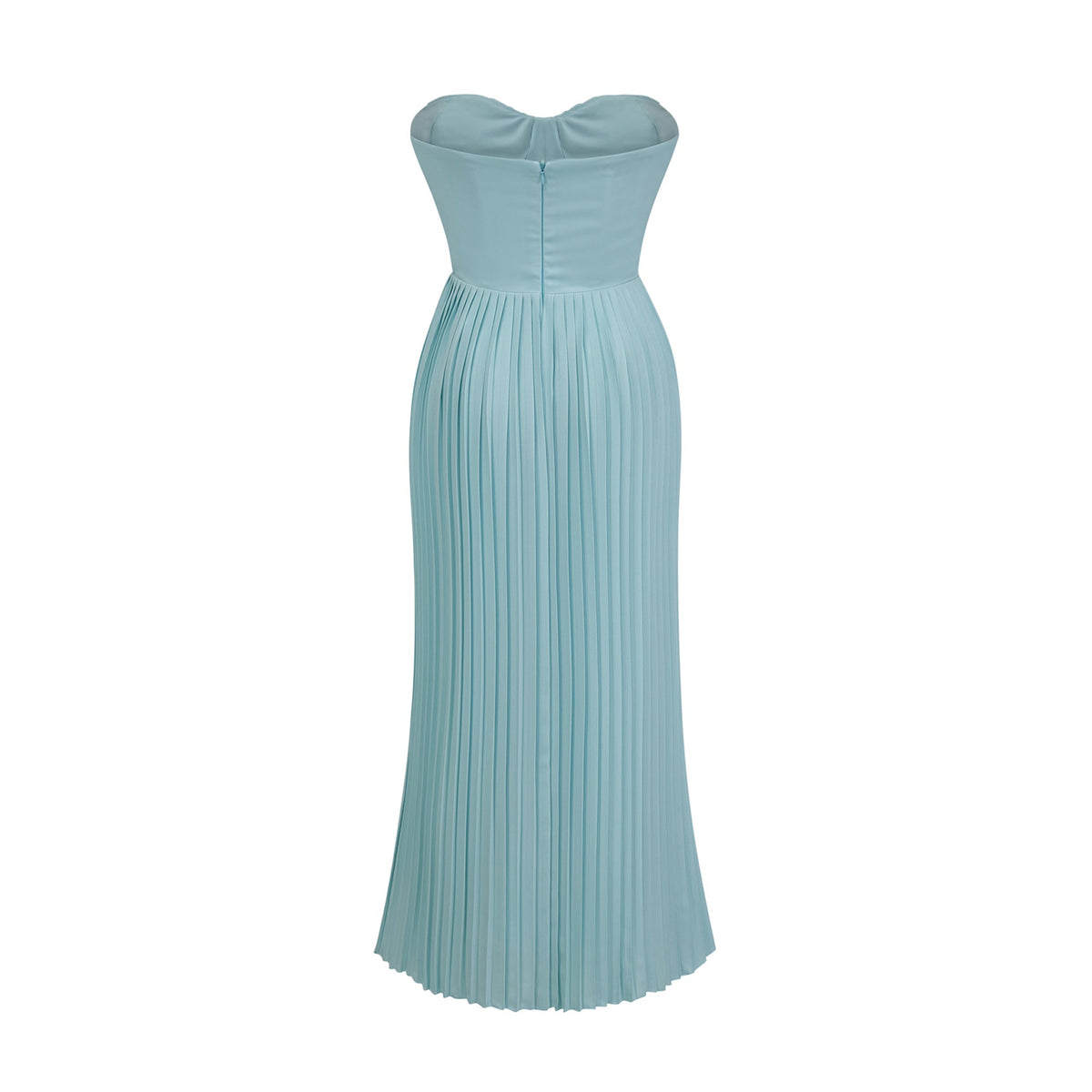 Carlotta blue pleated corset maxi dress (Final Sale-US Only)