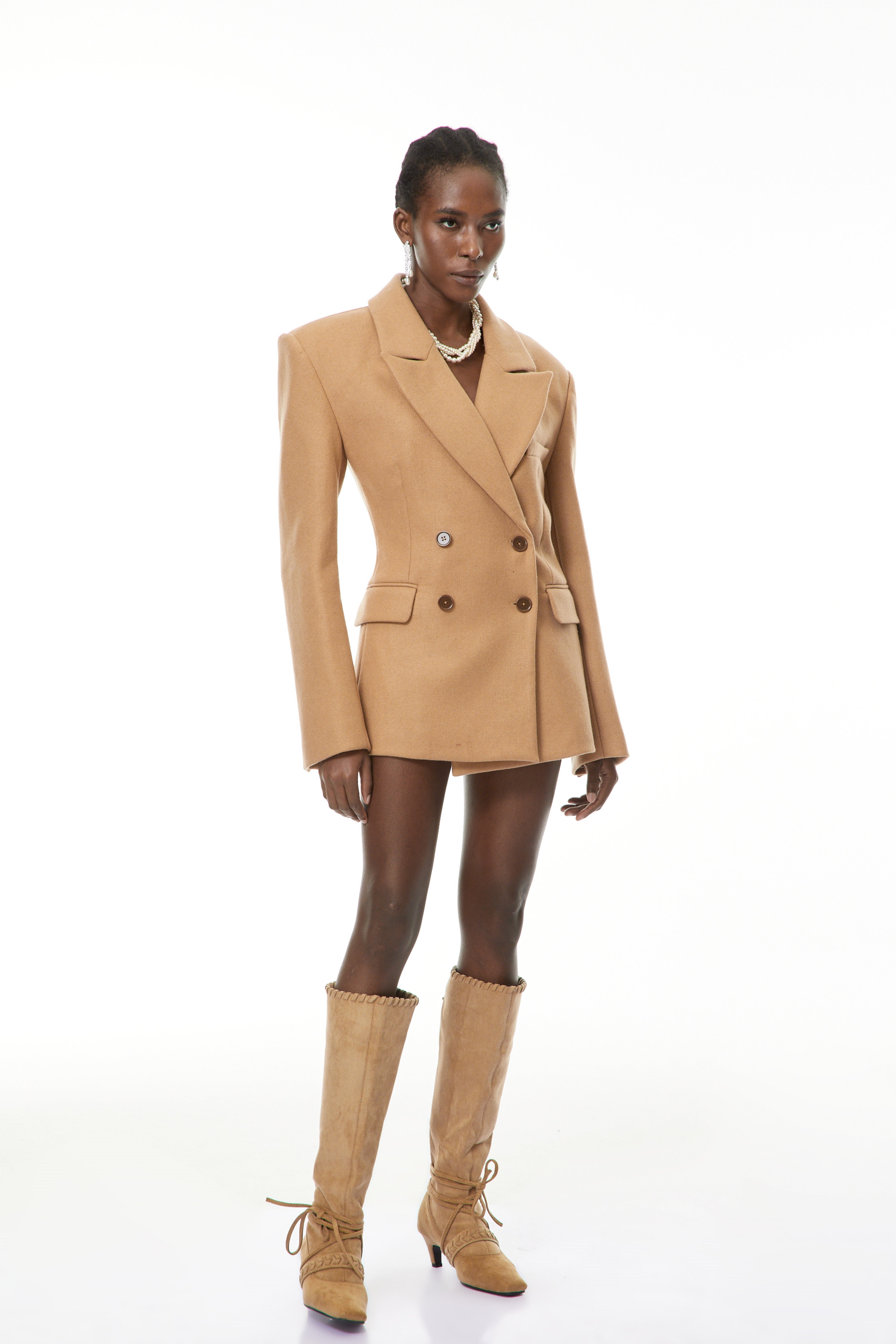 Dorina Khaki Double Breasted Blazer (Final Sale)