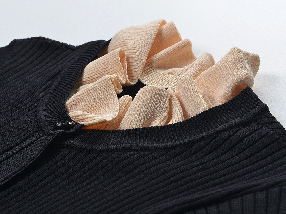 SANDRO KNIT MAXI DRESS - Black