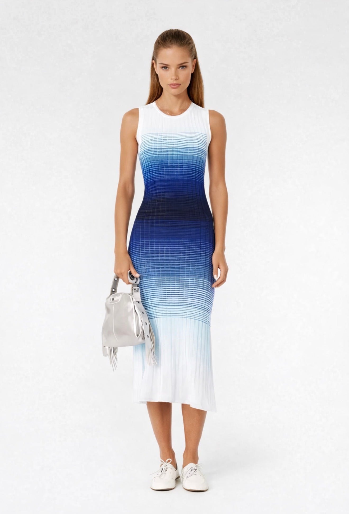 Sandro Ombre Sea knit maxi dress - Blue