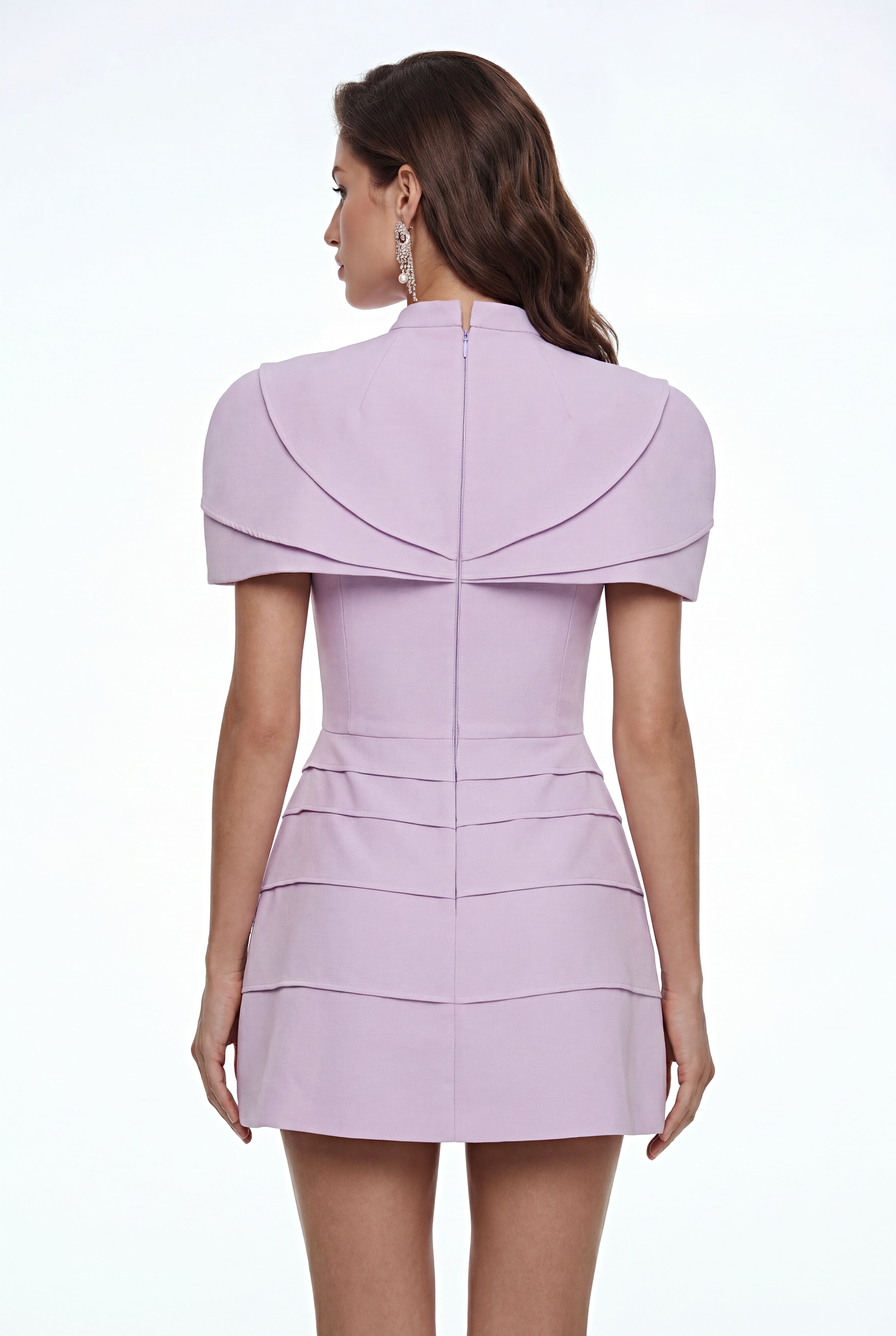Elina Purple Cape Mini Dress