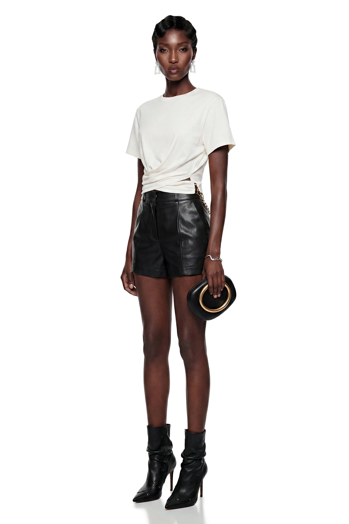 Elisheva White Cross Front Wrap T-Shirt