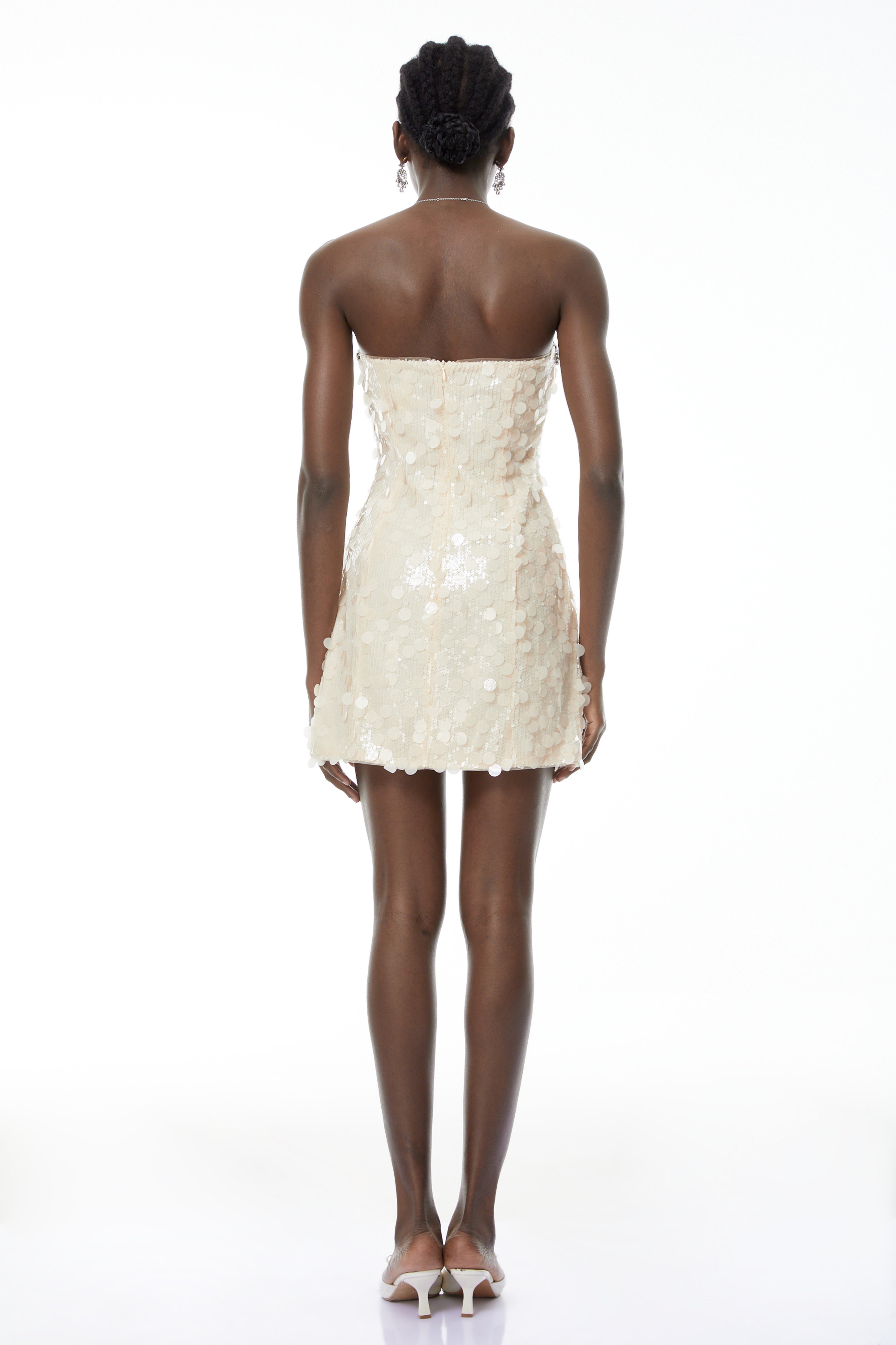 Elliana Cream White Sequin Mini Dress (Final Sale)