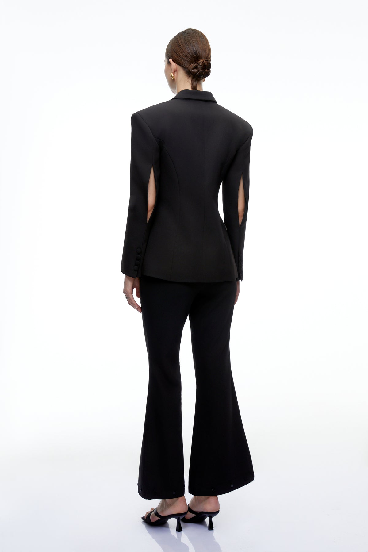 emerie black cut-out tailored blazer