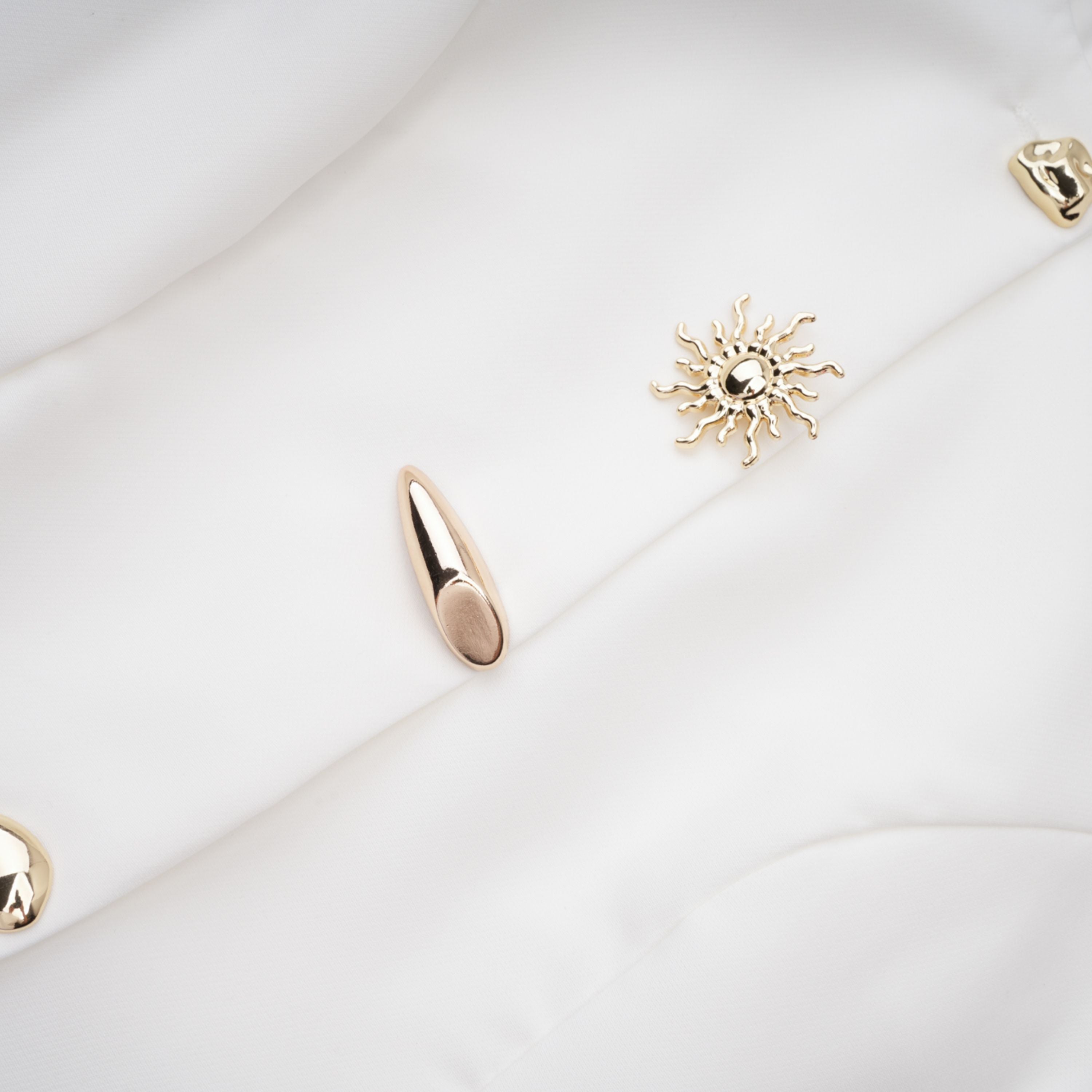 Emma White Waistcoat with Gold Buttons