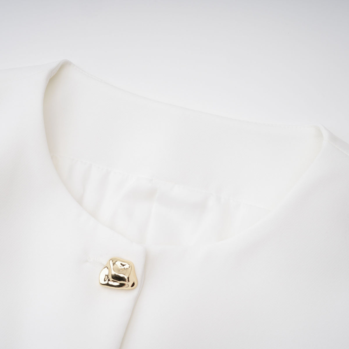 Emma White Waistcoat with Gold Buttons