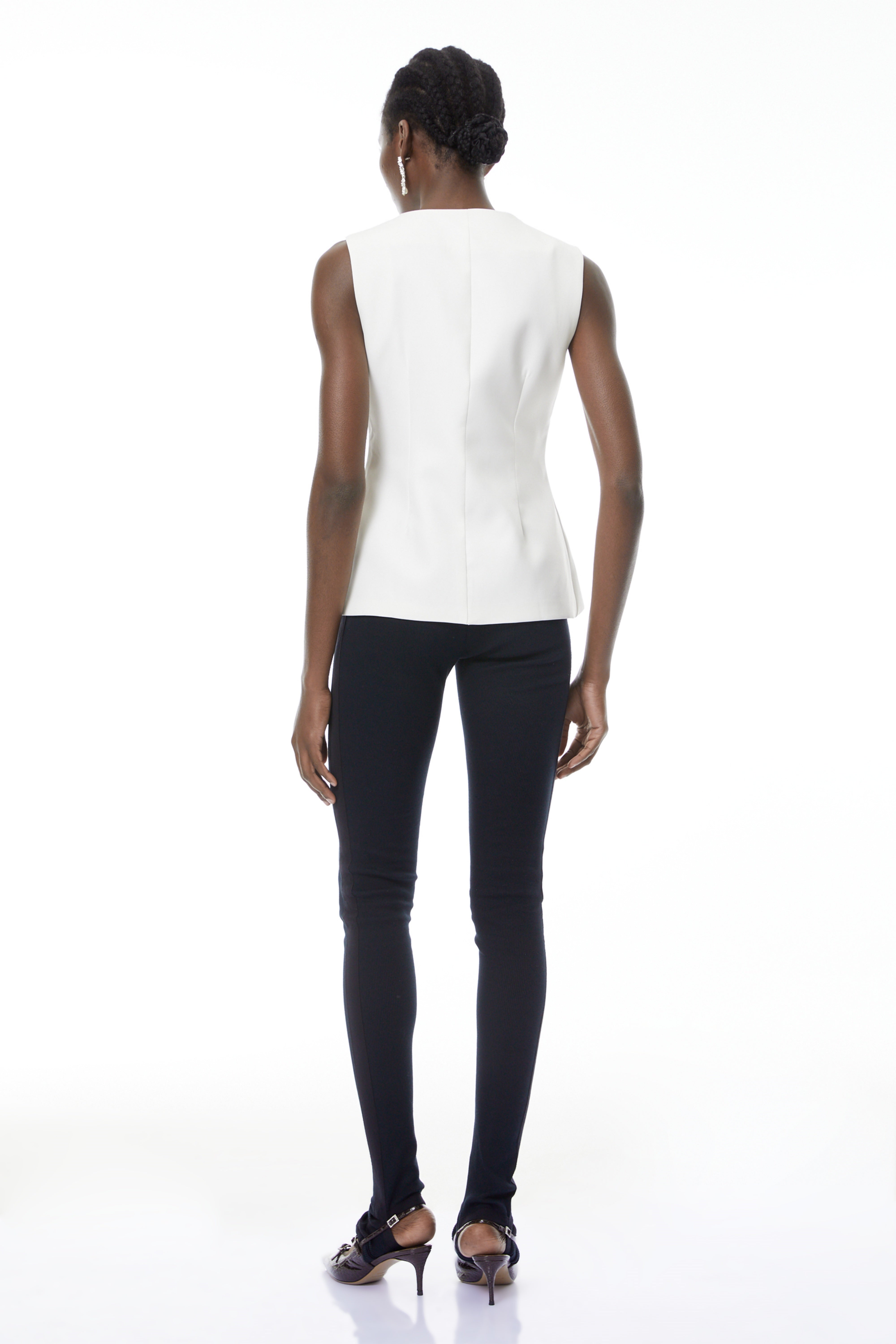 Emma White Waistcoat with Gold Buttons (Final Sale-US Only)