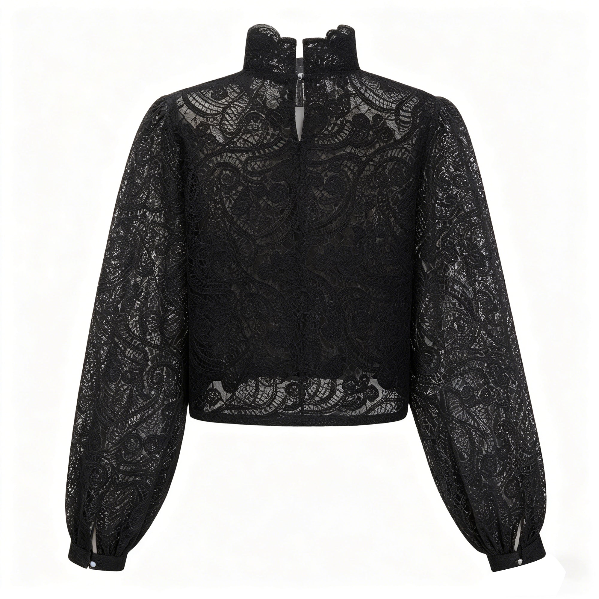 Eulalie Black Lace Blouse & Skirt Set