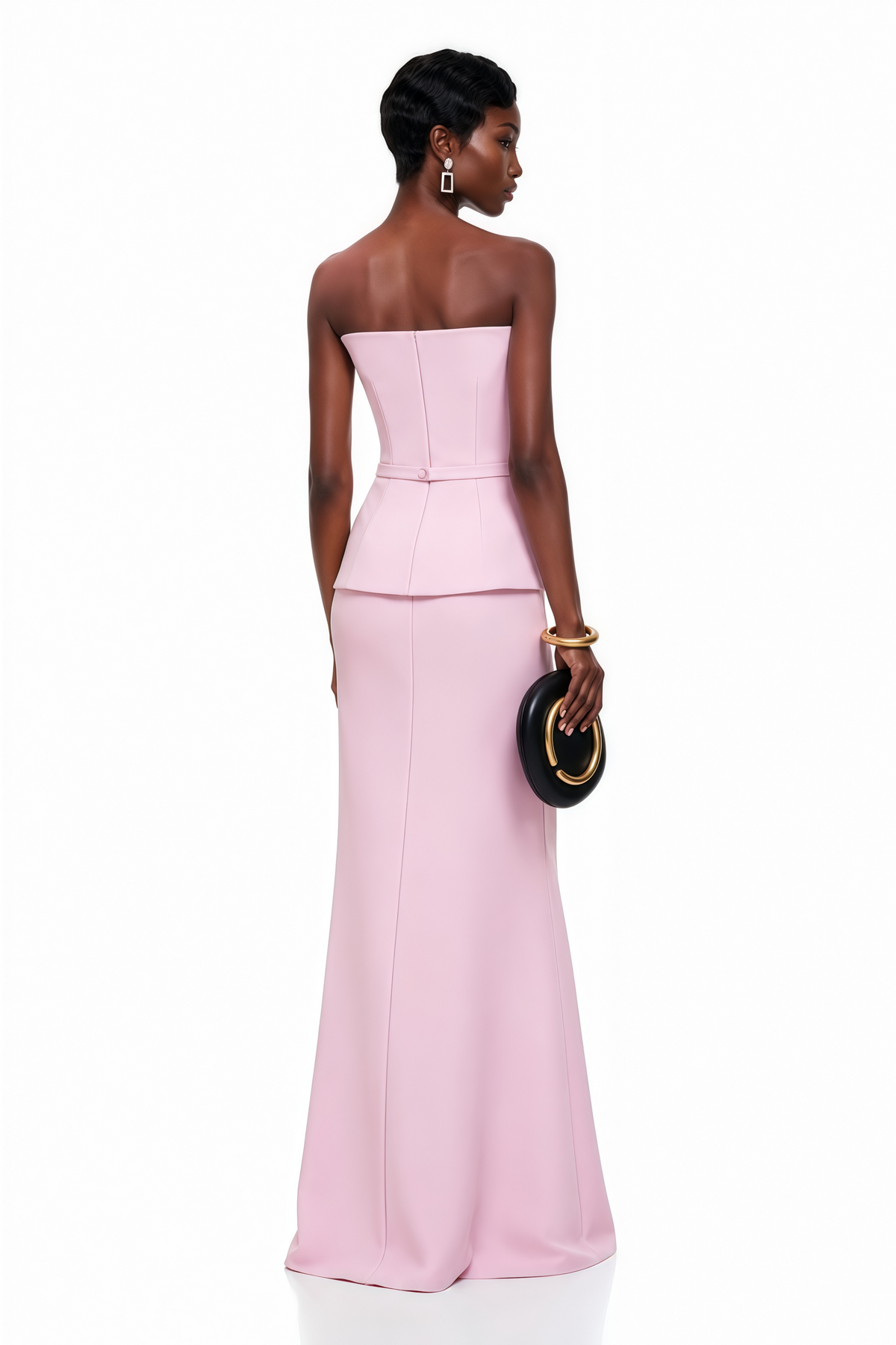 Eunice Pink Asymmetrical Mermaid Maxi Dress