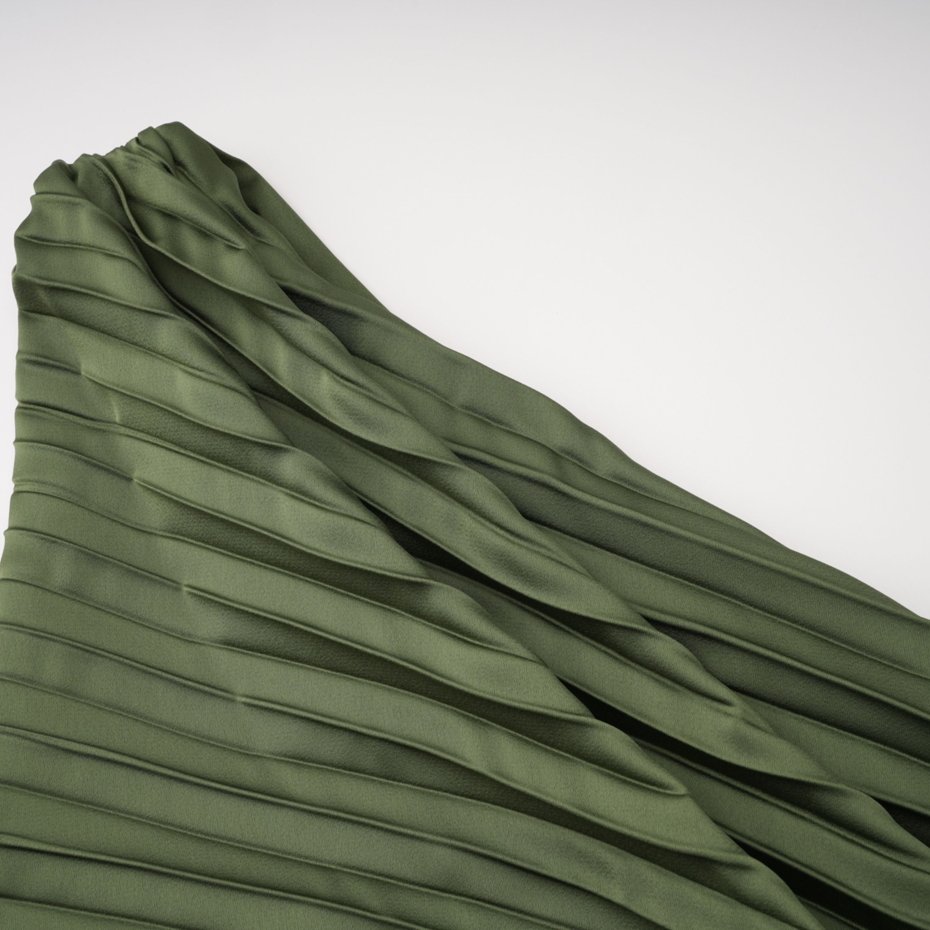 Firoozeh Emerald Green One Shoulder Pleated Maxi Dress