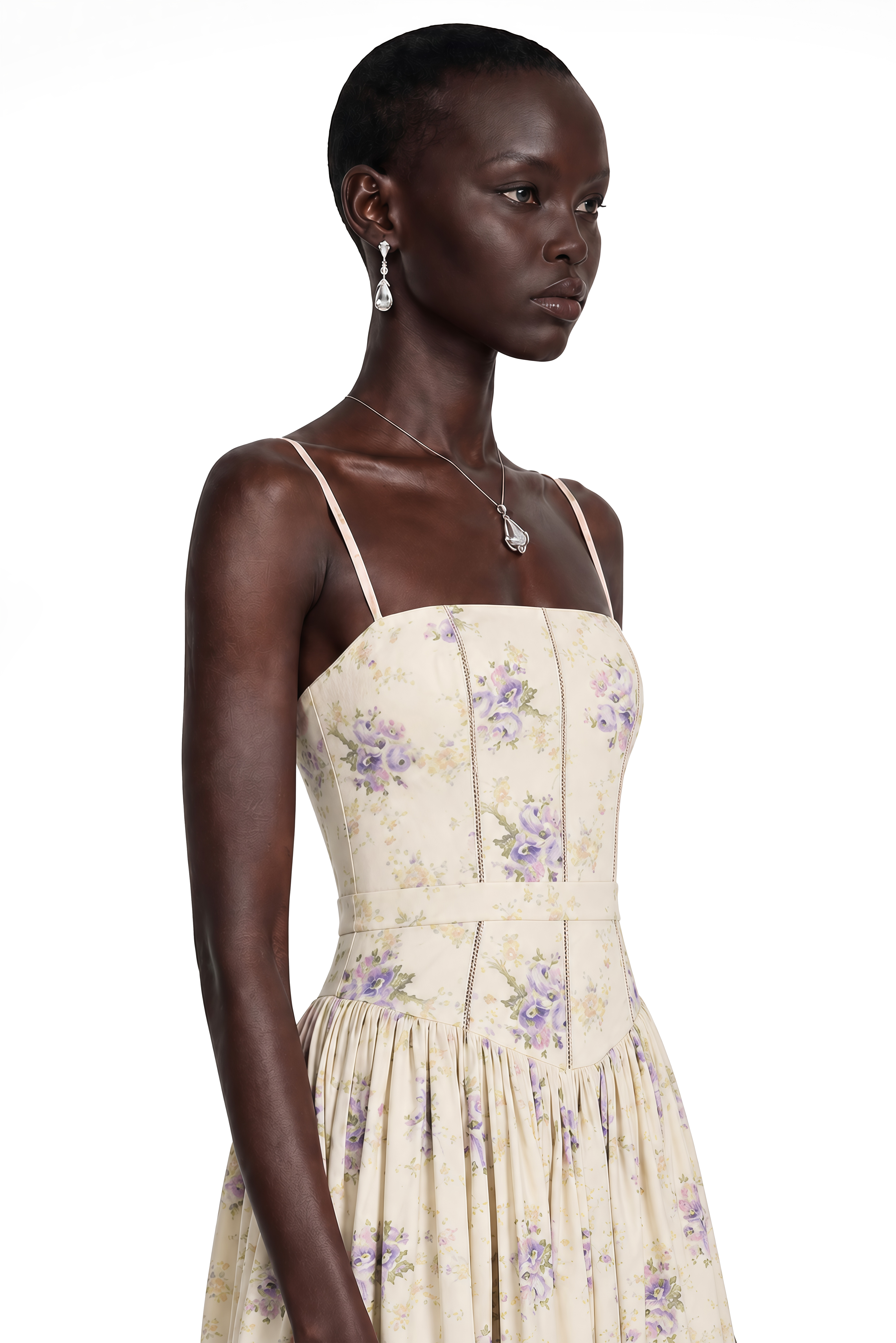 Fleur Purple Floral Print Maxi Dress