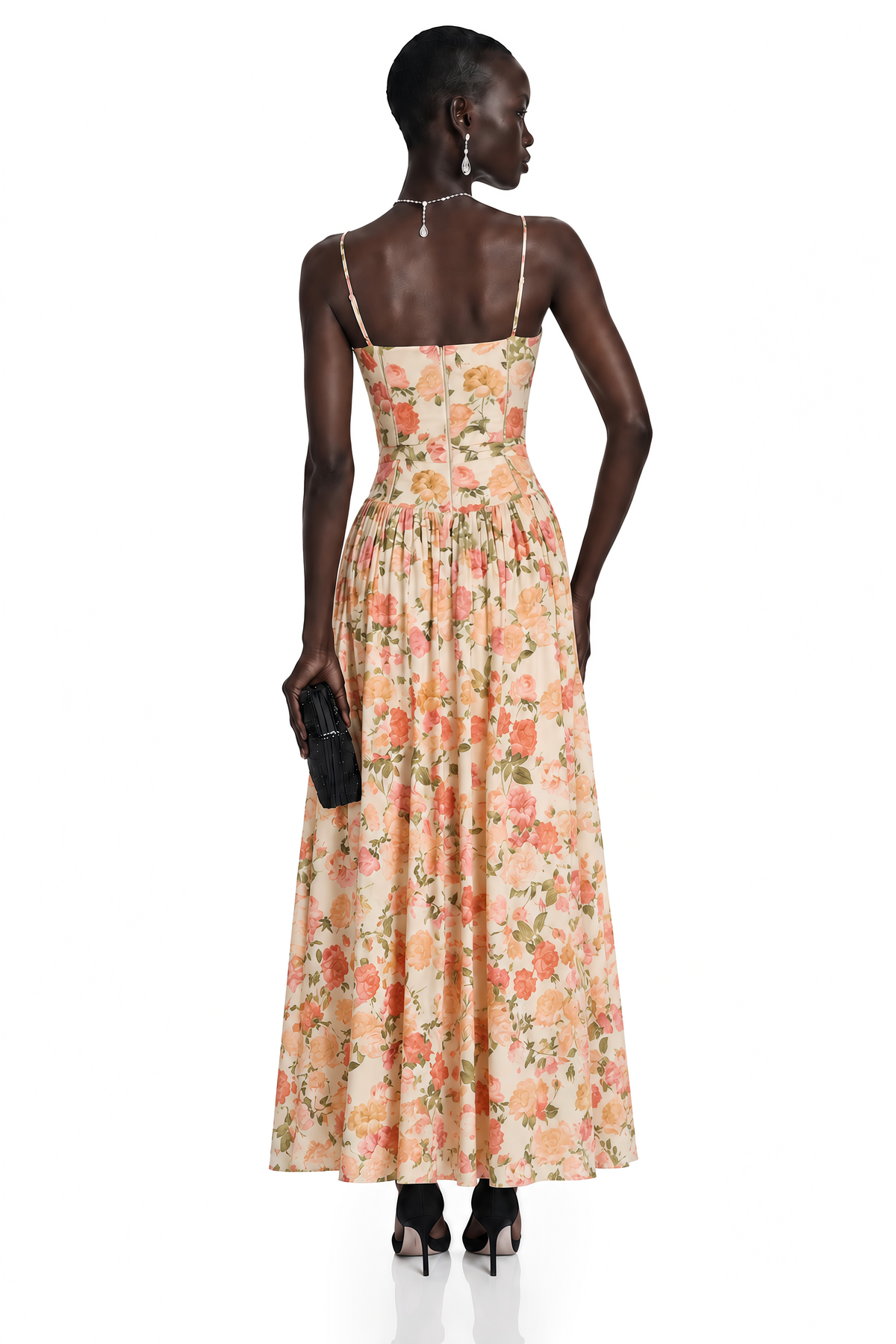 Fleur Red Floral Print Maxi Dress