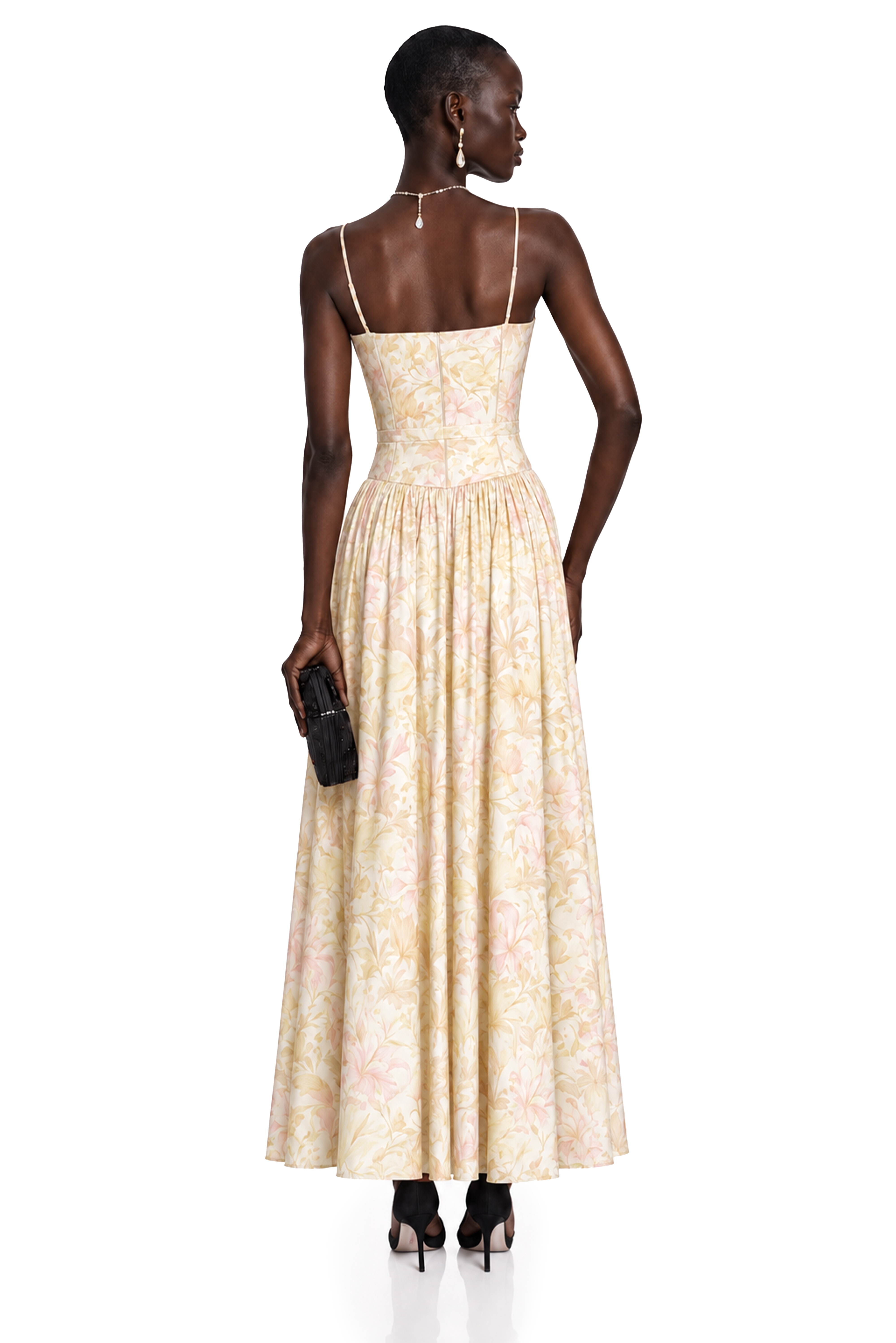 Fleur Yellow Floral Print Maxi Dress